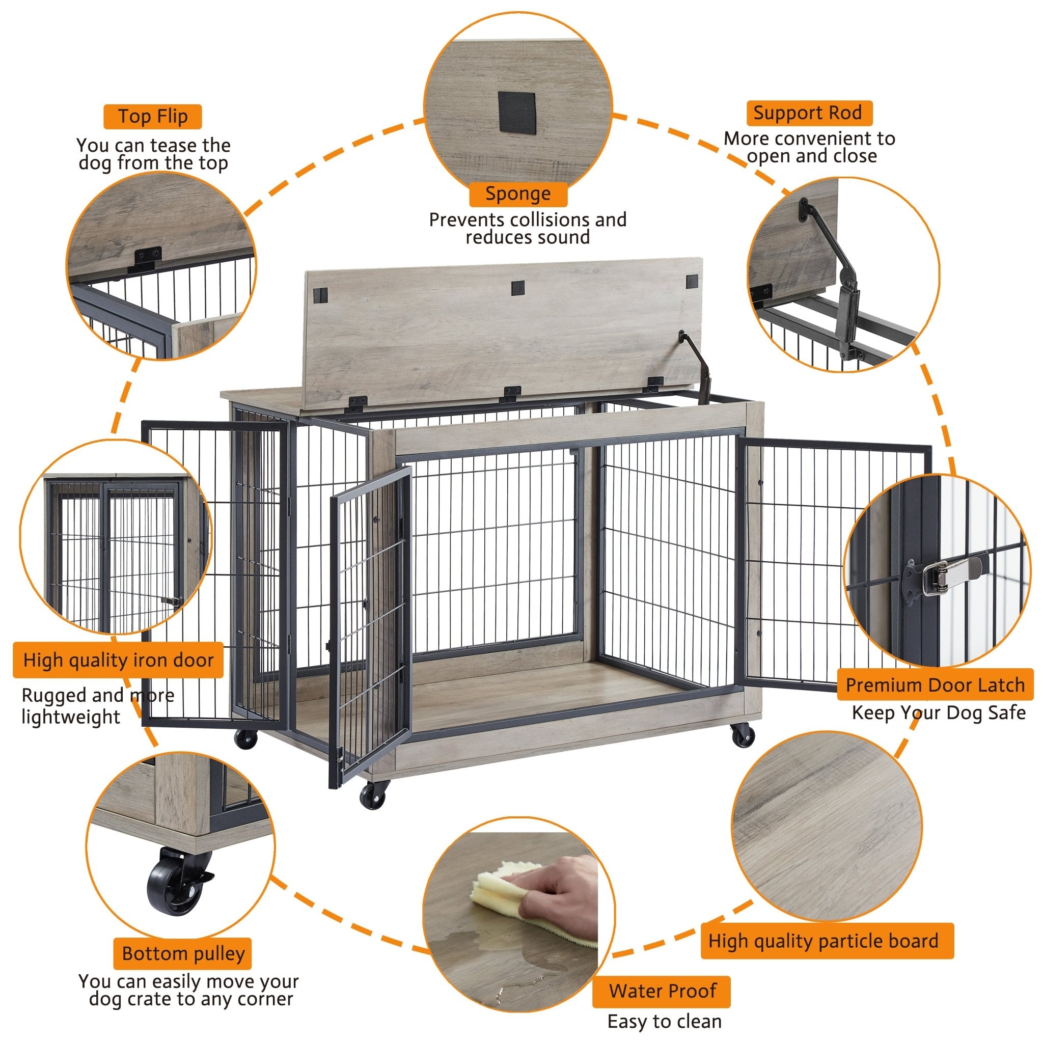 Dog box side table in the style of grey furniture - KiKiUMi
