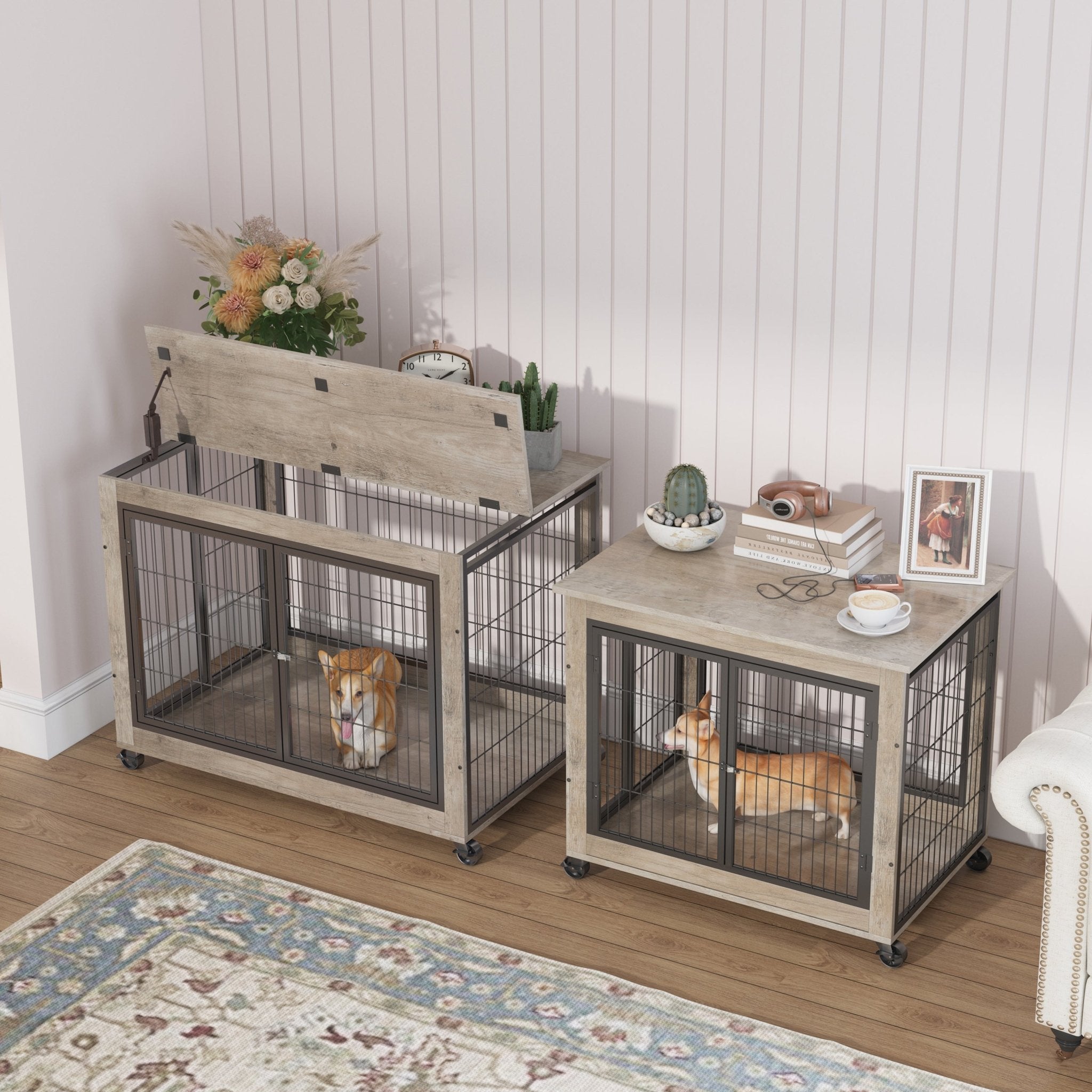 Dog box side table in the style of grey furniture - KiKiUMi