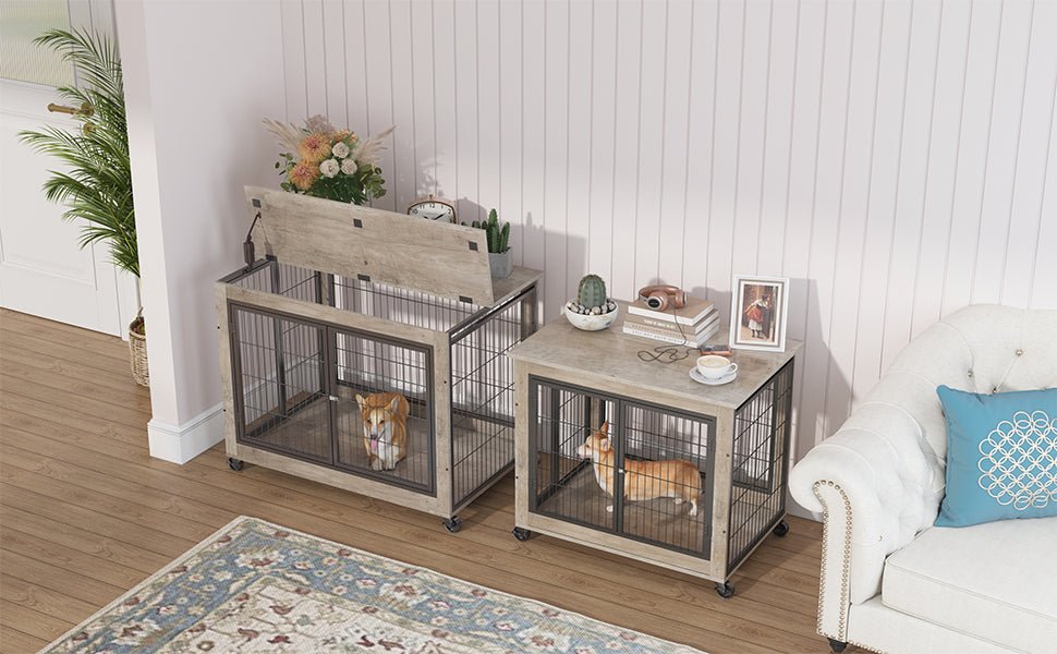 Dog box side table in the style of grey furniture - KiKiUMi
