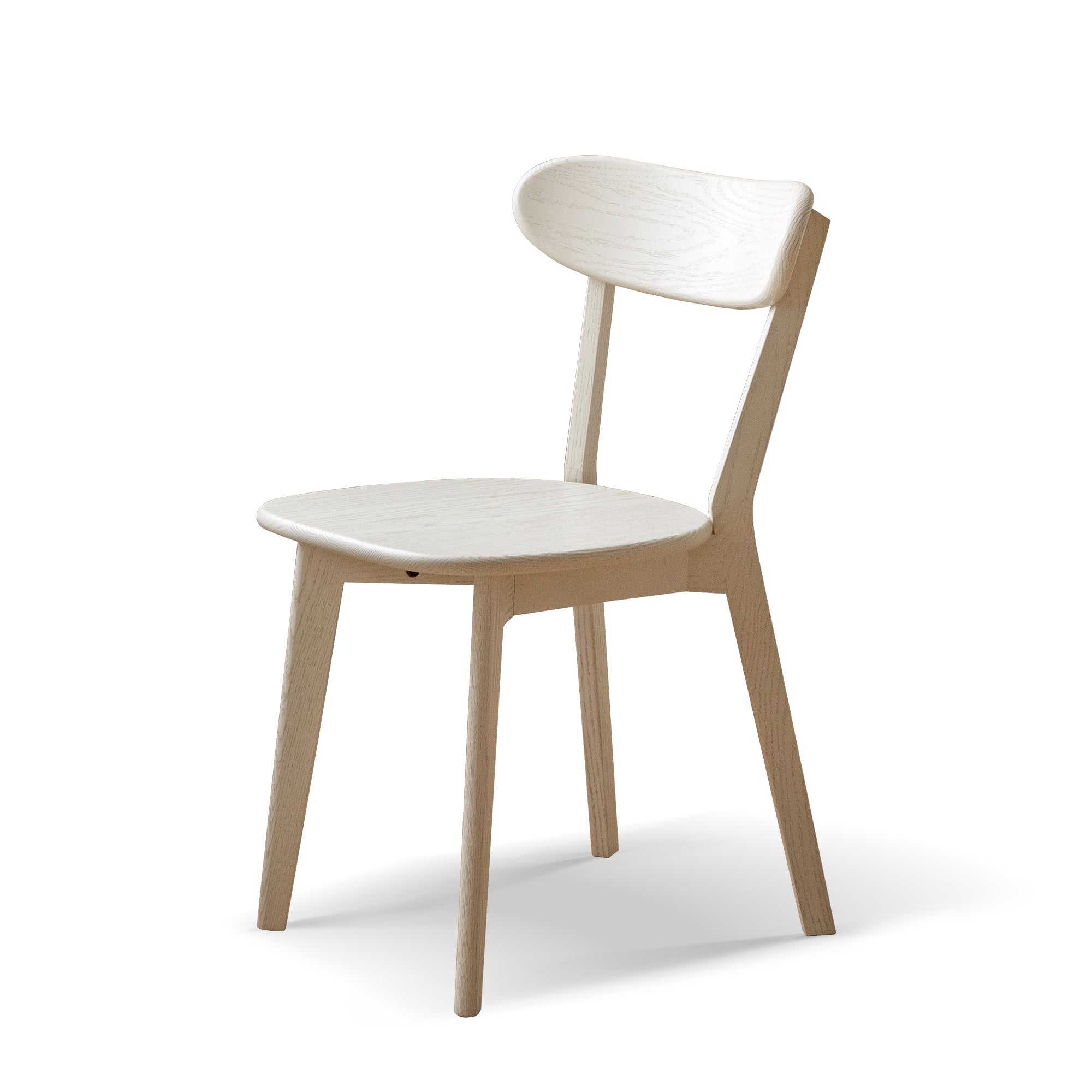 Modern Solid Oak Dining Chair (white)