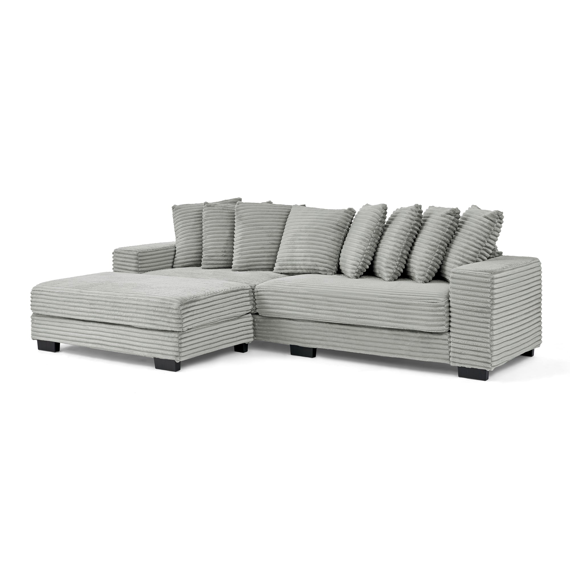 Combination sofa with a wick, velvet and soft cushion