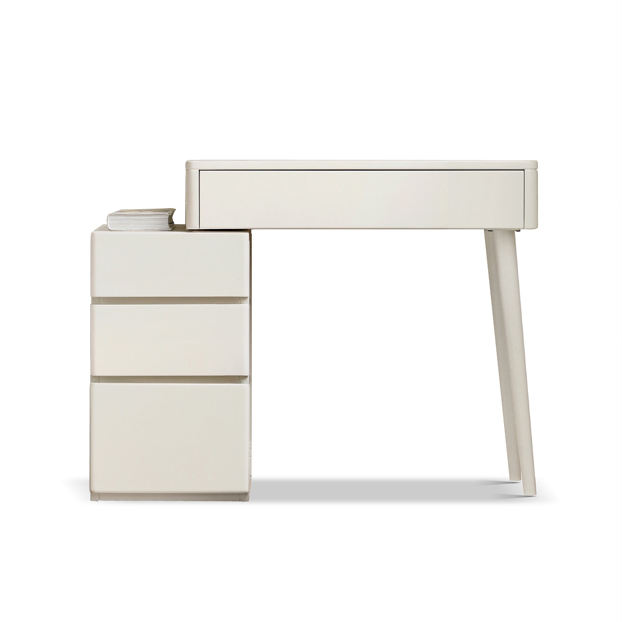 White Vanity Table with Stool