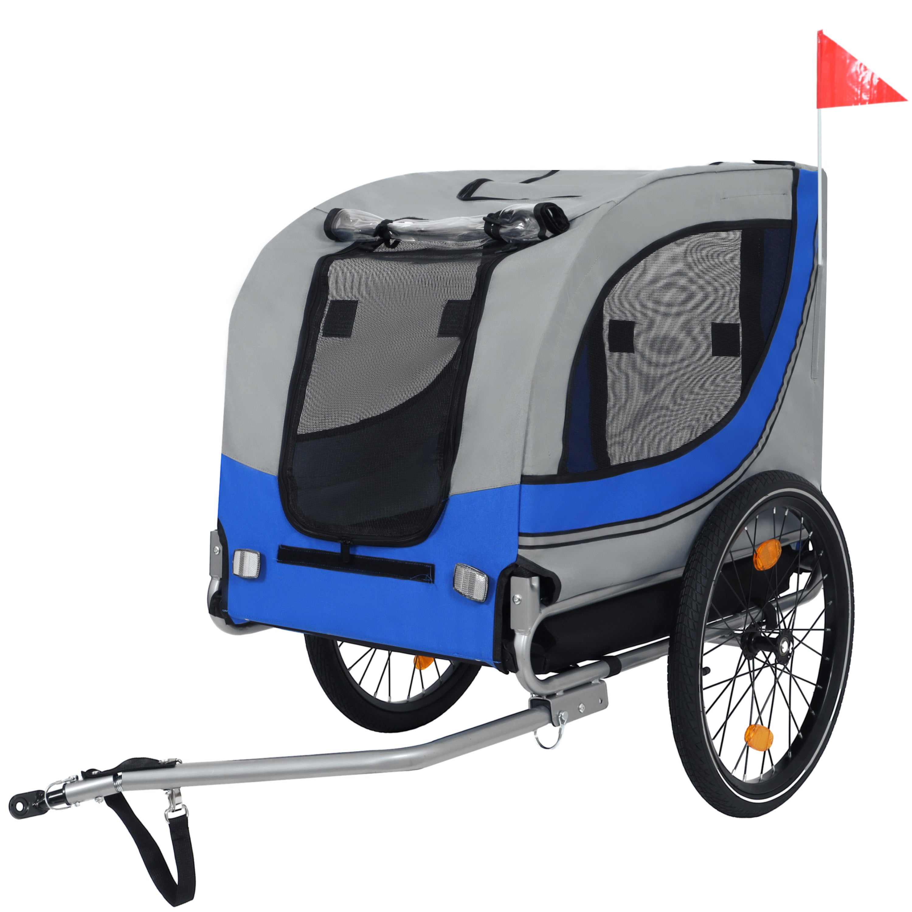 66-pound all-terrain folding bicycle pet trailer(Grey+Blue)