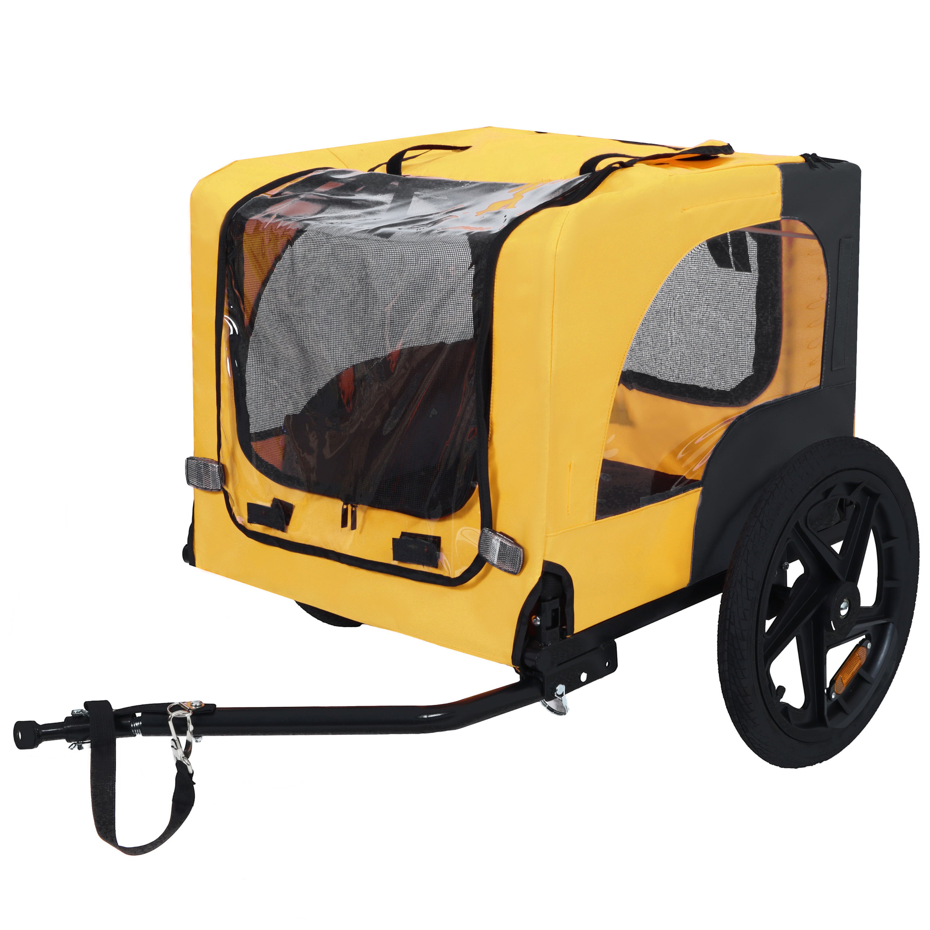Small and medium-sized foldable frame pet bicycle trailer(Yellow)
