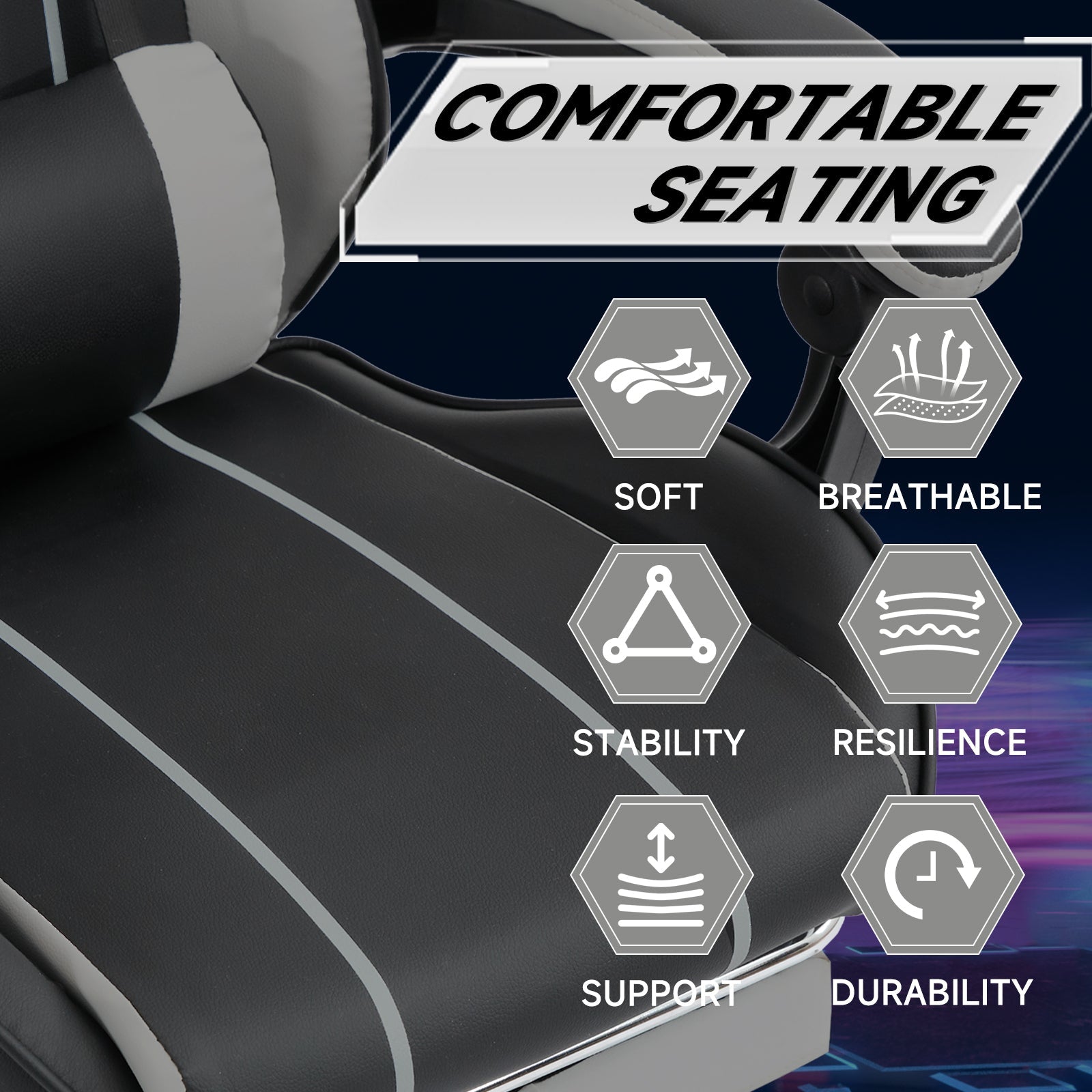 Ergonomic computer chair(black+ gray) - KiKiUMi