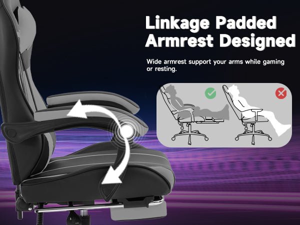 Ergonomic computer chair(black+ gray) - KiKiUMi
