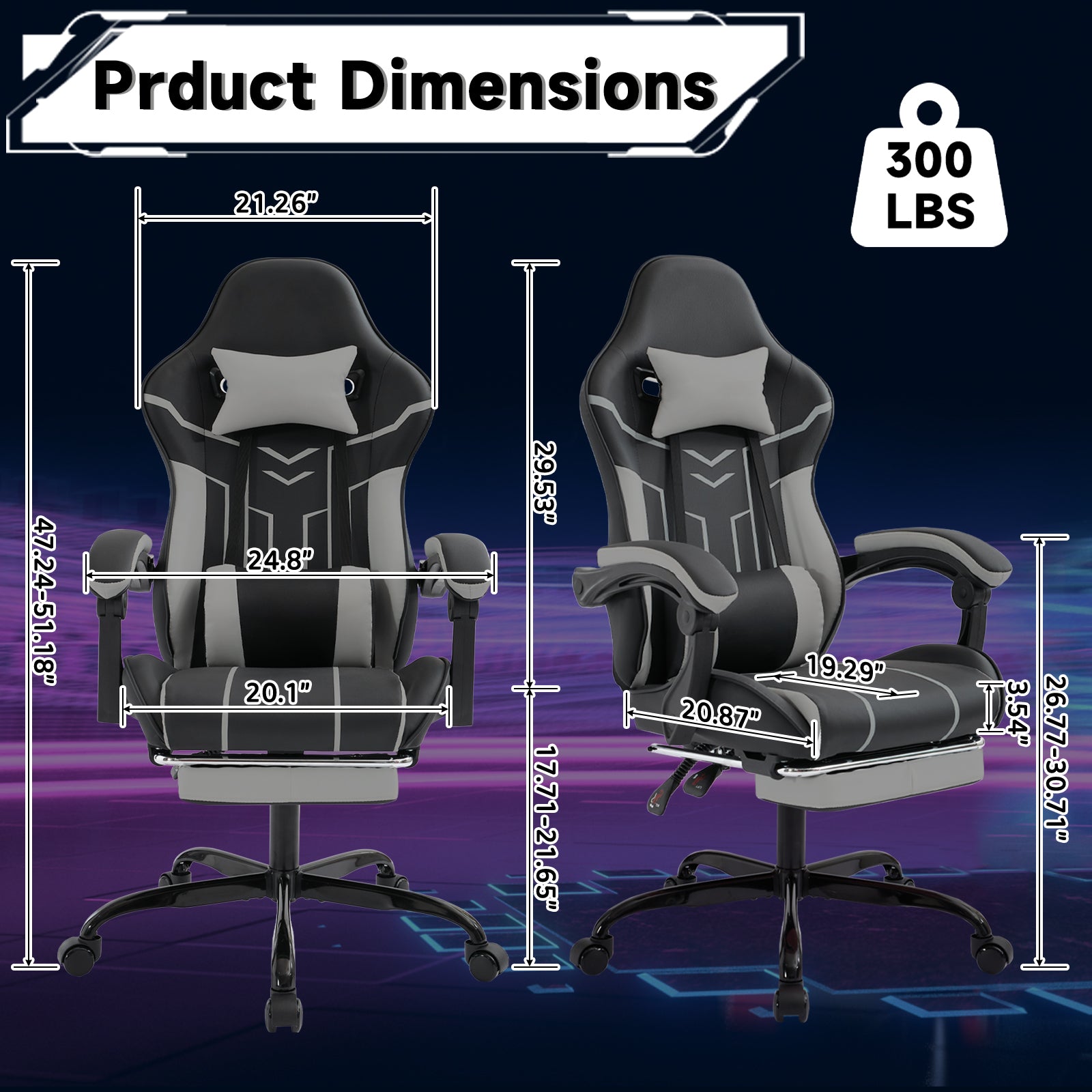 Ergonomic computer chair(black+ gray) - KiKiUMi