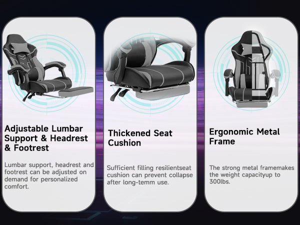 Ergonomic computer chair(black+ gray) - KiKiUMi