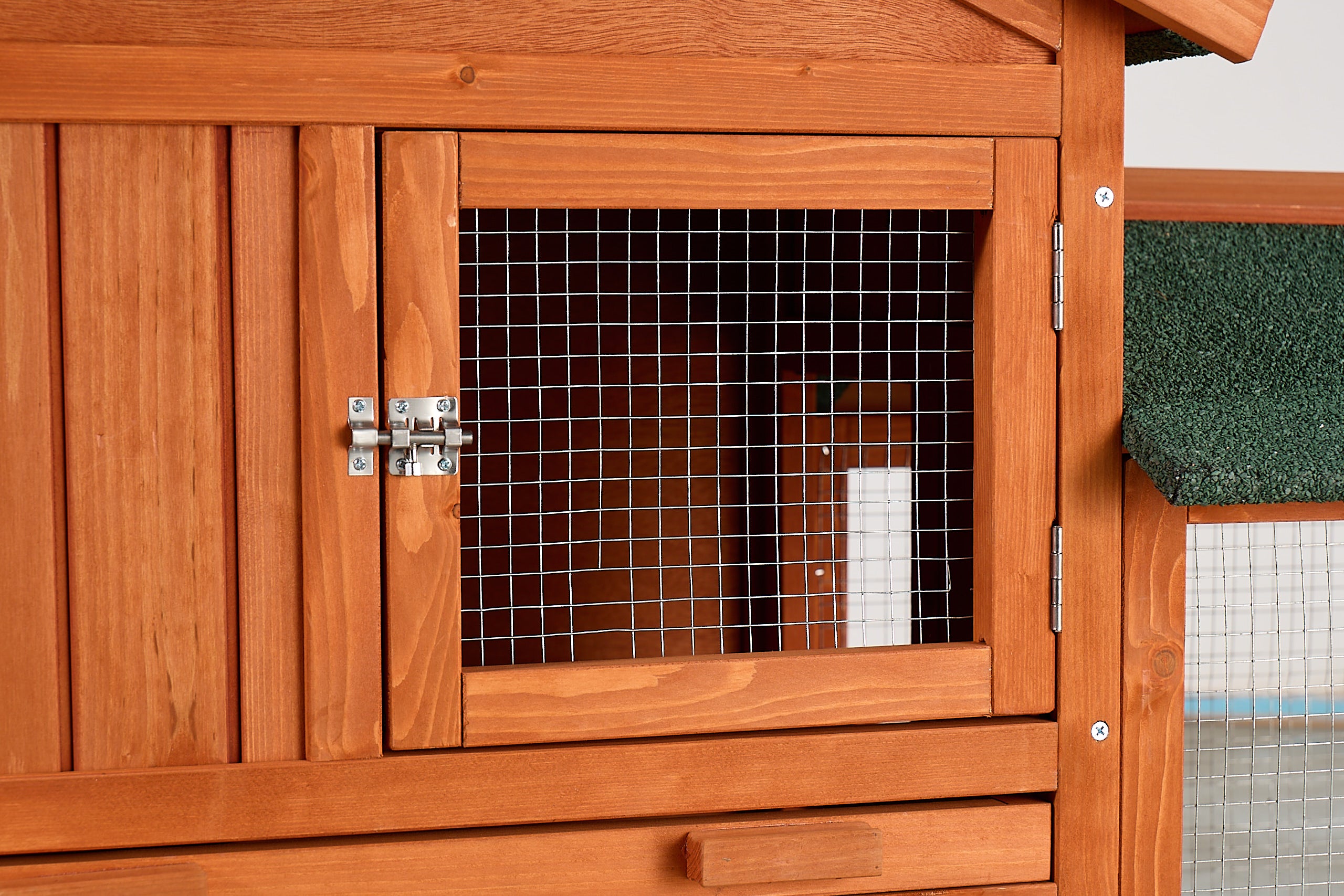 Large wooden cages for rabbits, chickens and guinea pigs