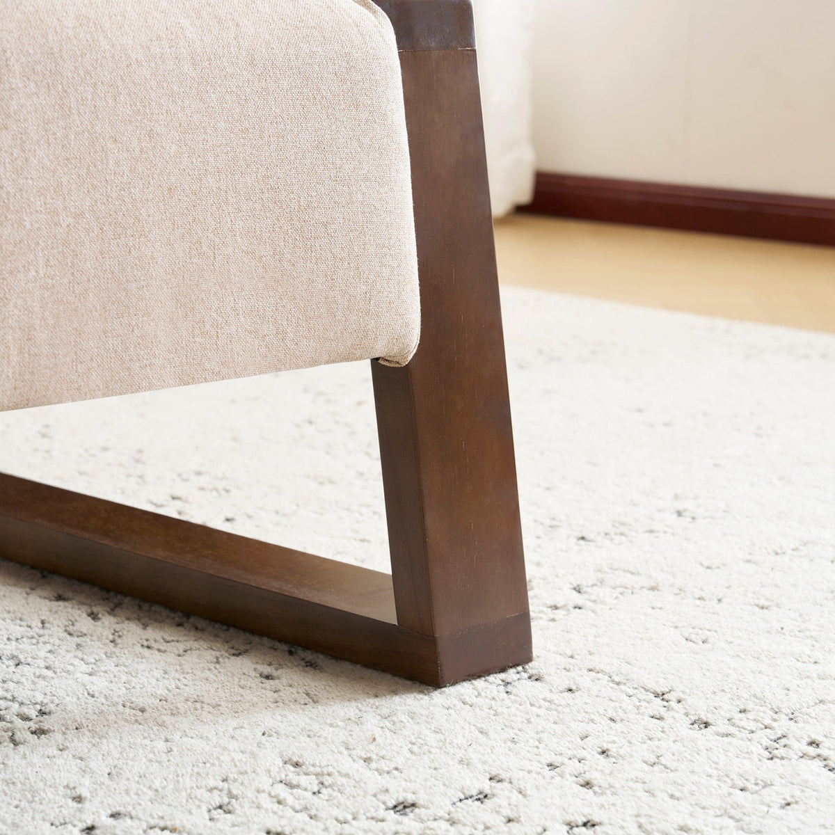 Fashionable beige soft stool - KiKiUMi