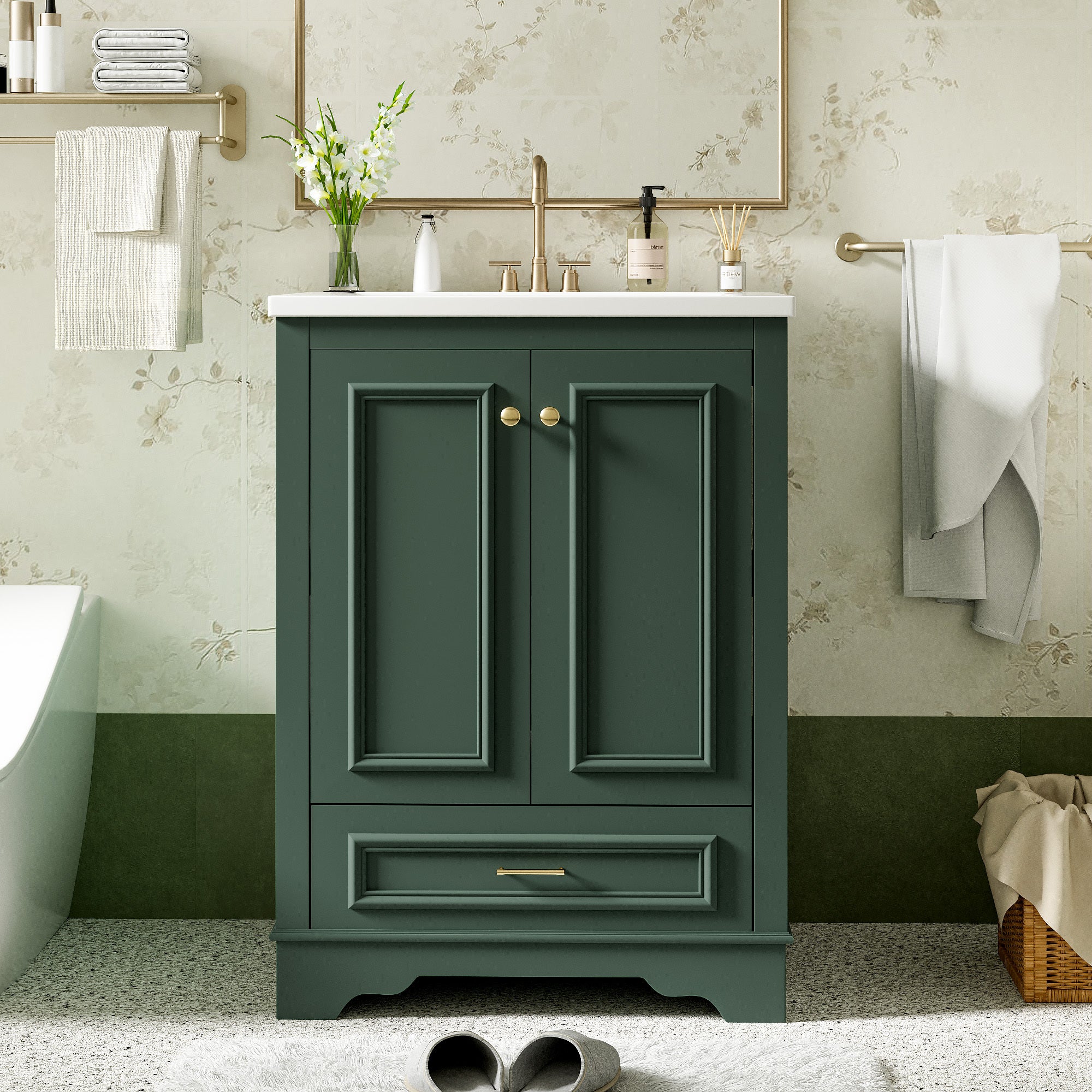 Ceramic sink, bathroom dressing table and independent storage cabinet