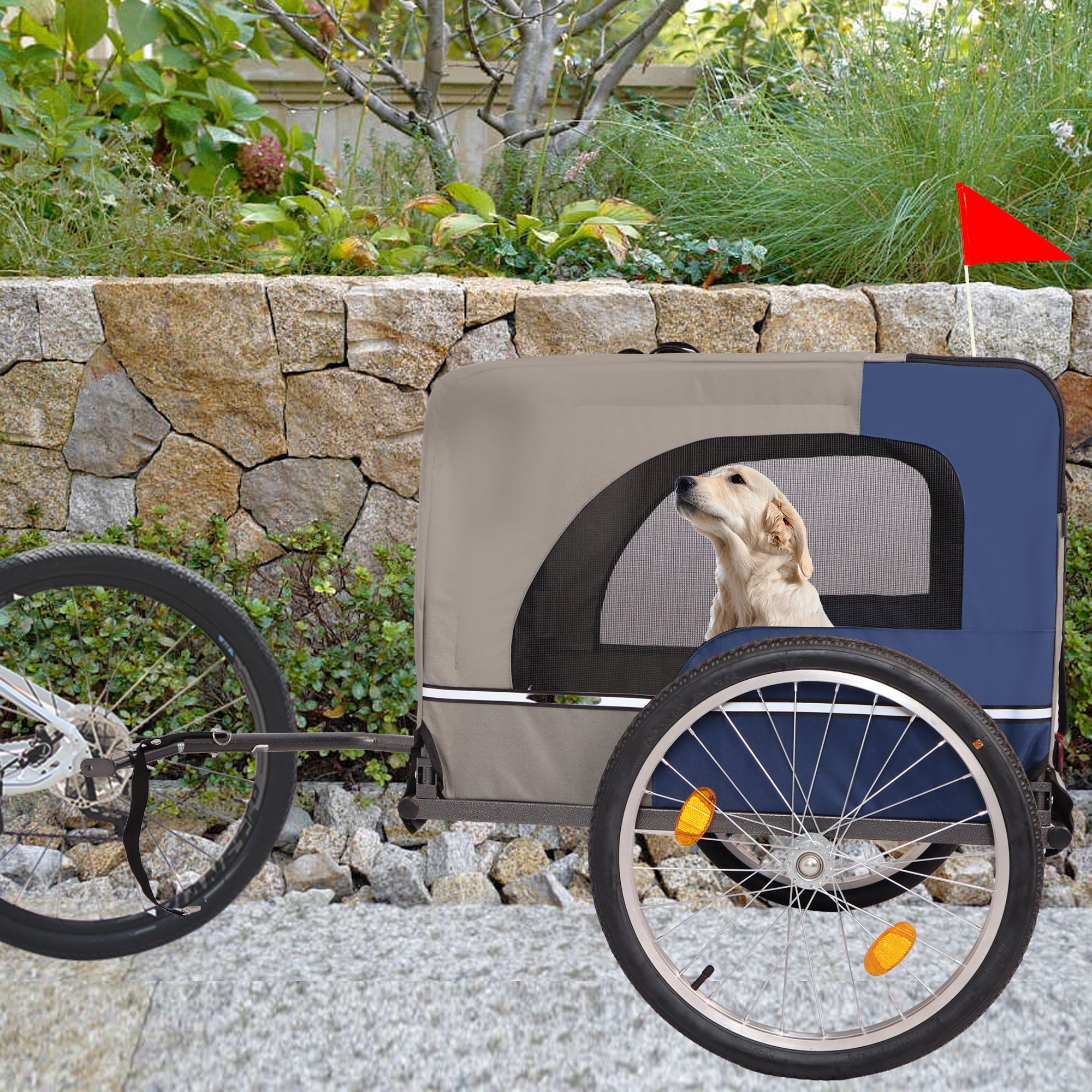 Folding pet trailer with 20 - inch wheels - KiKiUMi