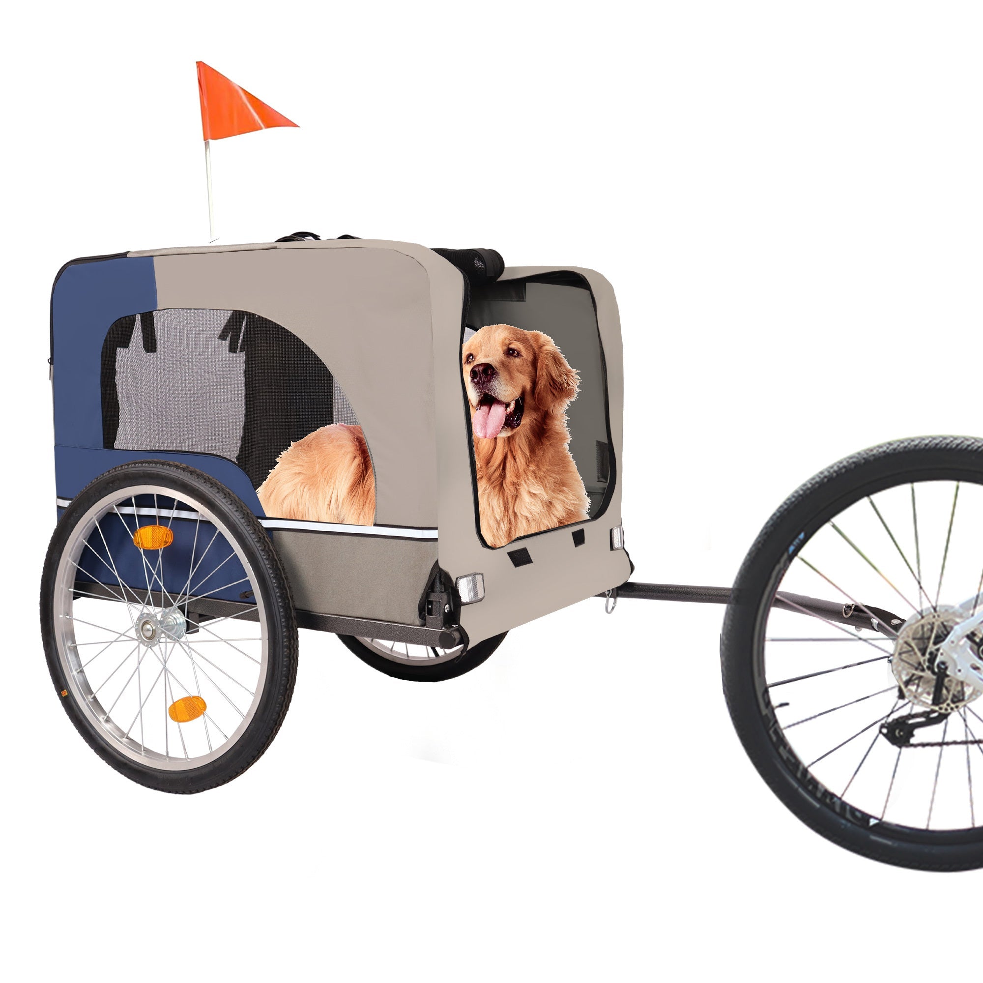 Folding pet trailer with 20 - inch wheels - KiKiUMi