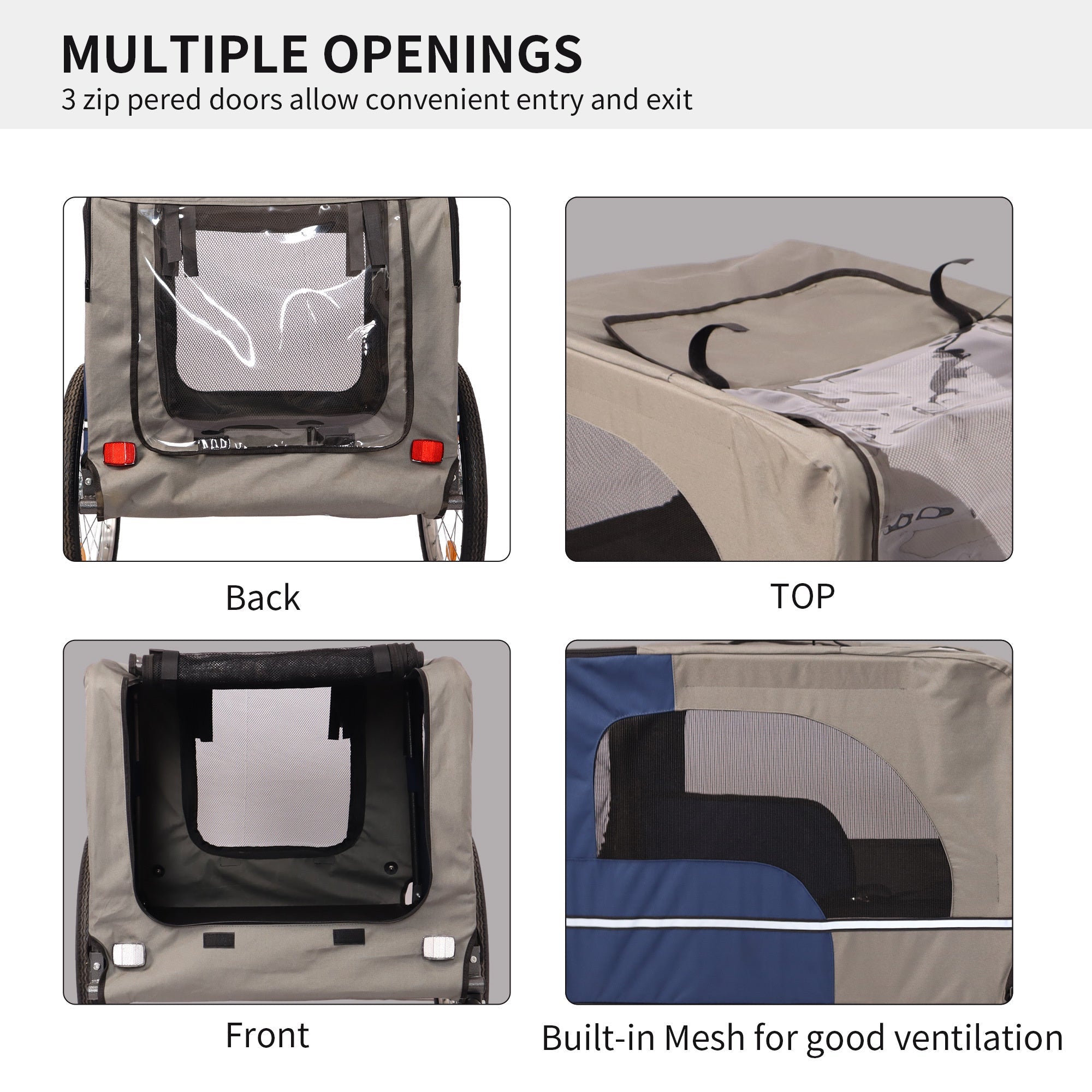 Folding pet trailer with 20 - inch wheels - KiKiUMi