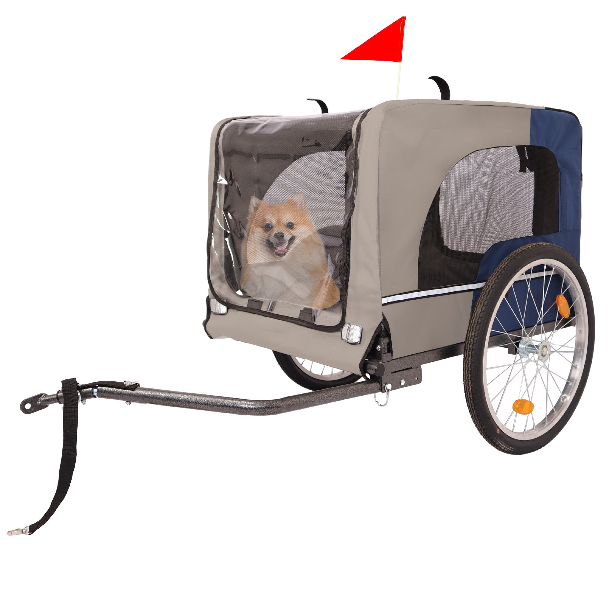 Folding pet trailer with 20 - inch wheels - KiKiUMi