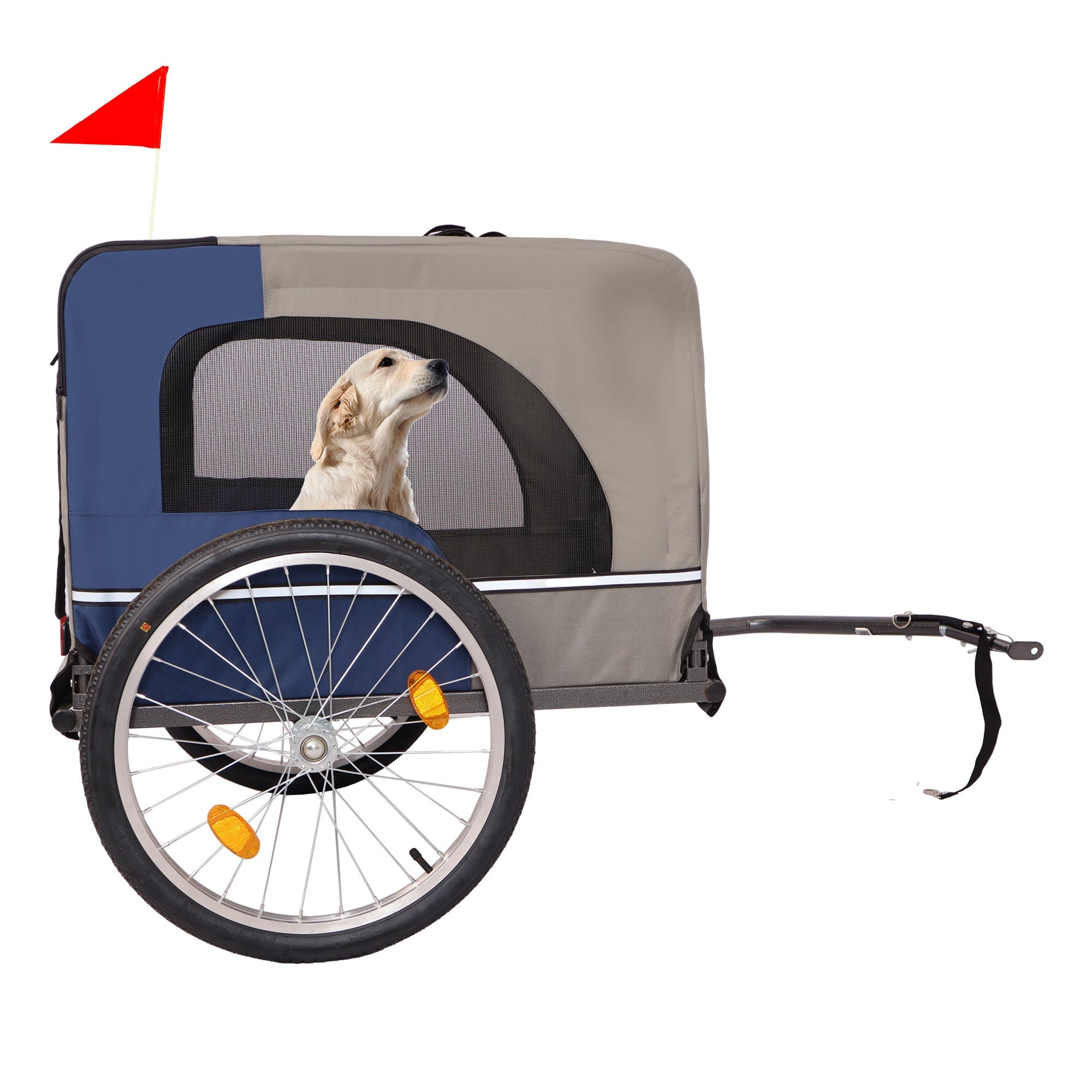 Folding pet trailer with 20 - inch wheels - KiKiUMi