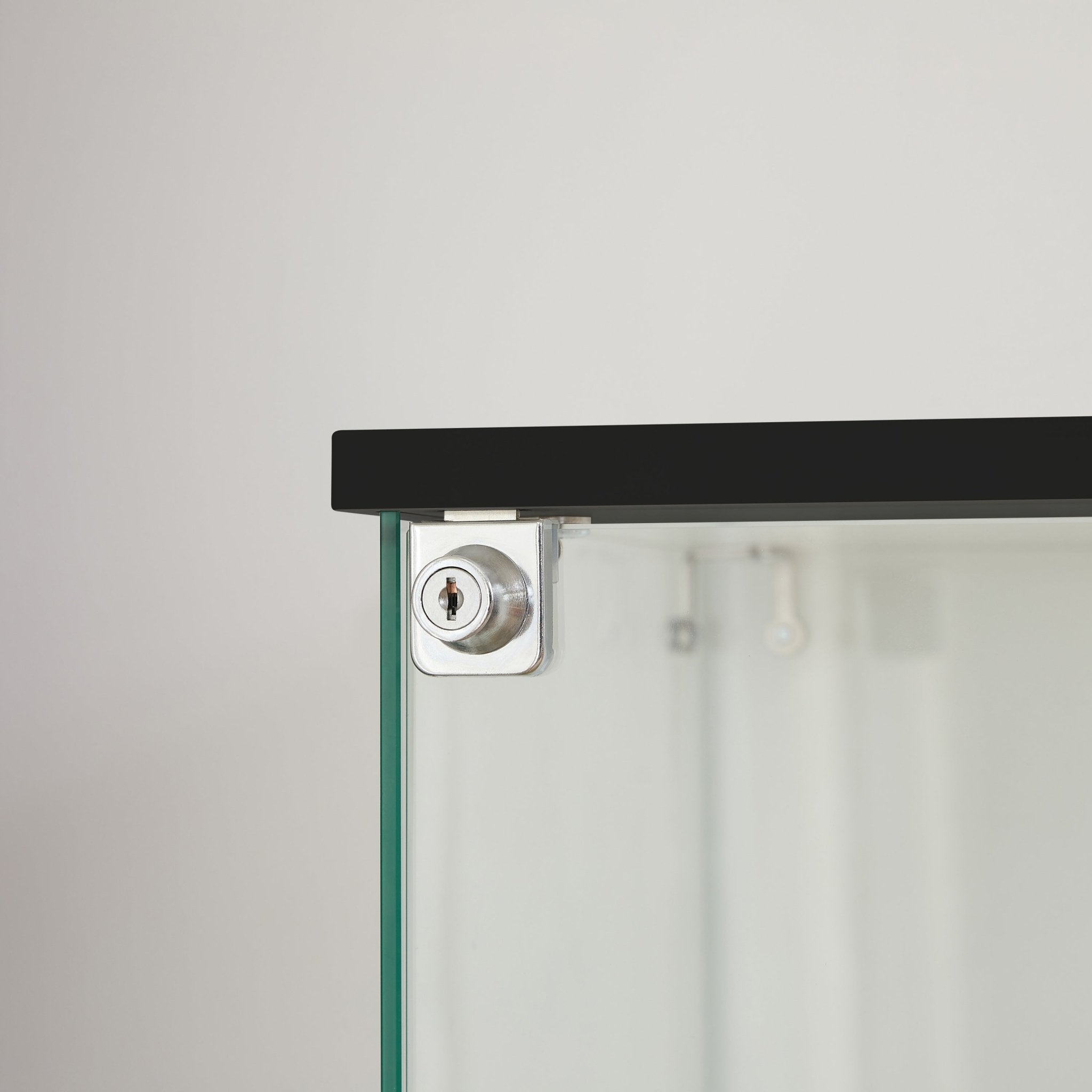 Four - layer double - door glass display cabinet（black）15.8'L x 14.2'W x 65.1'H - KiKiUMi