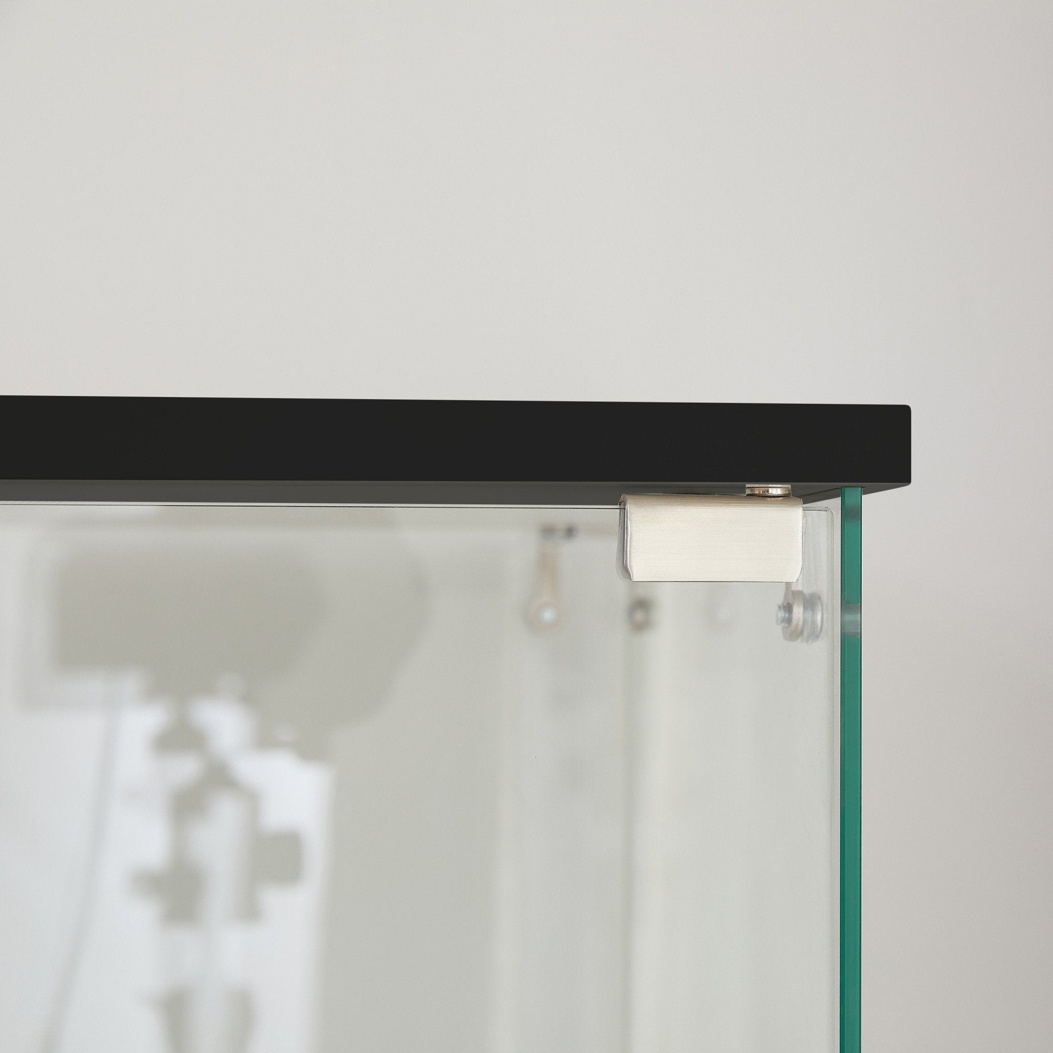 Four - layer double - door glass display cabinet（black）15.8'L x 14.2'W x 65.1'H - KiKiUMi