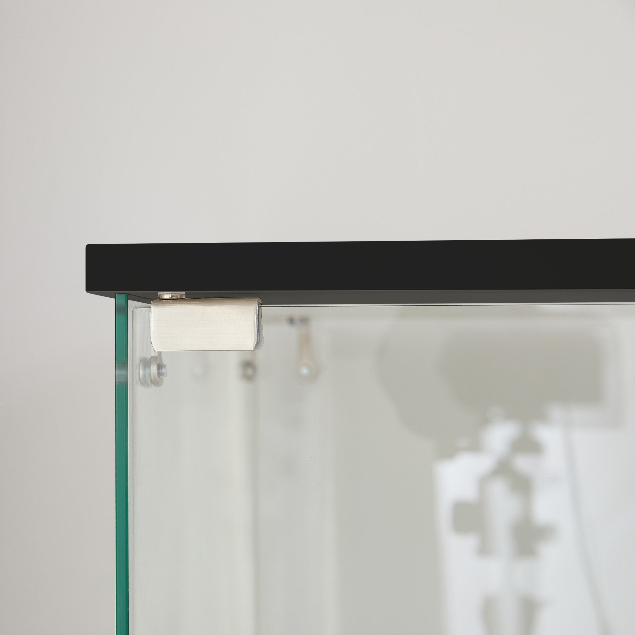 Four - layer double - door glass display cabinet（black）31.5'L x 14.2'W x 65.1'H - KiKiUMi