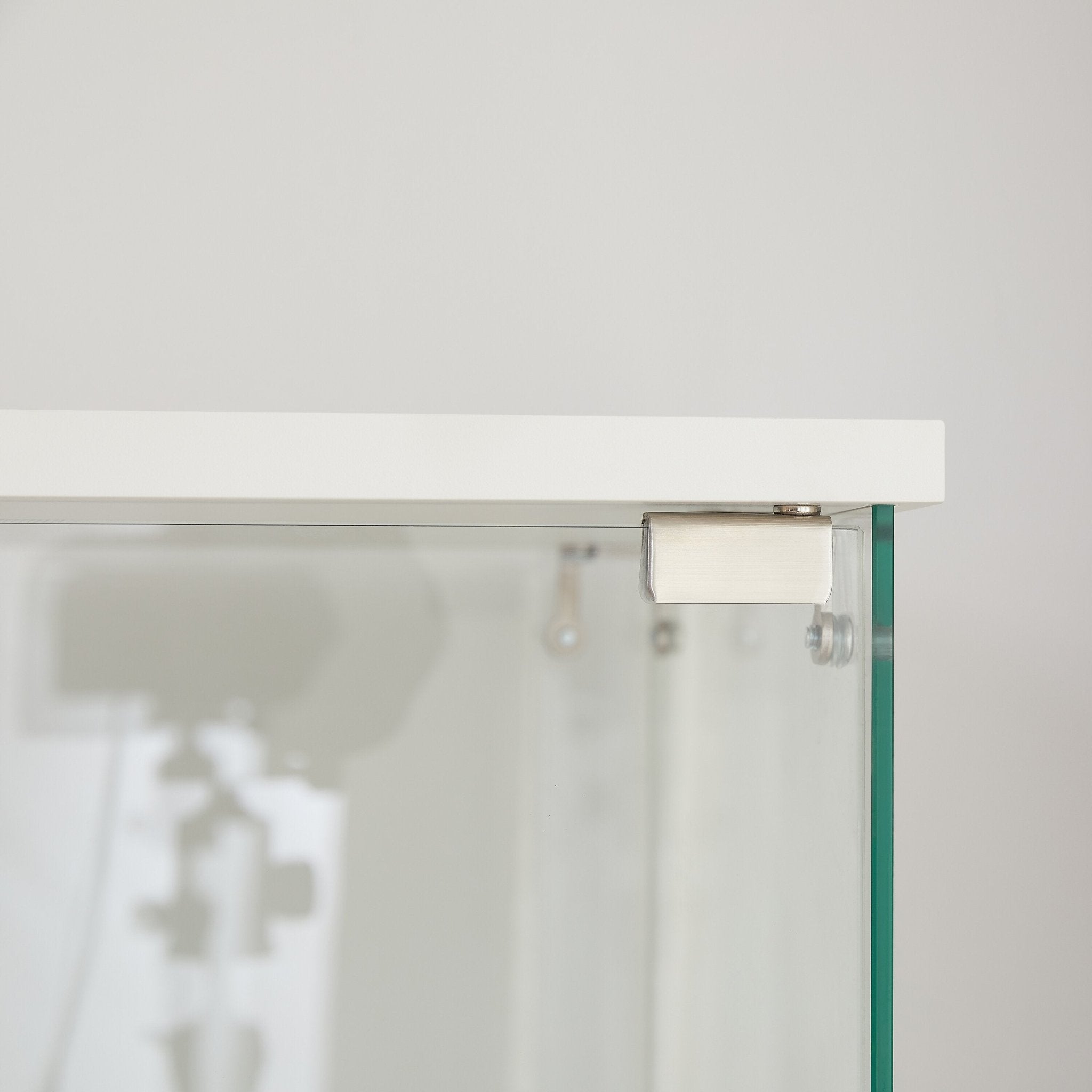 Four - layer double - door glass display cabinet（white）15.8'L x 14.2'W x 65.1'H - KiKiUMi