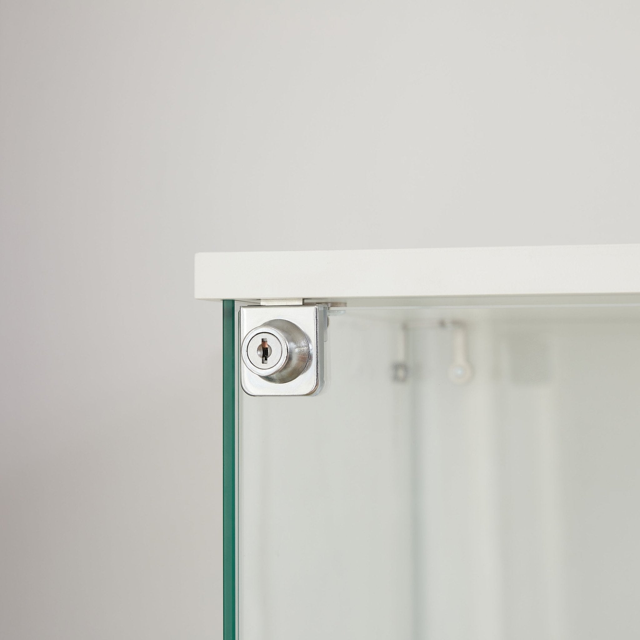 Four - layer double - door glass display cabinet（white）15.8'L x 14.2'W x 65.1'H - KiKiUMi