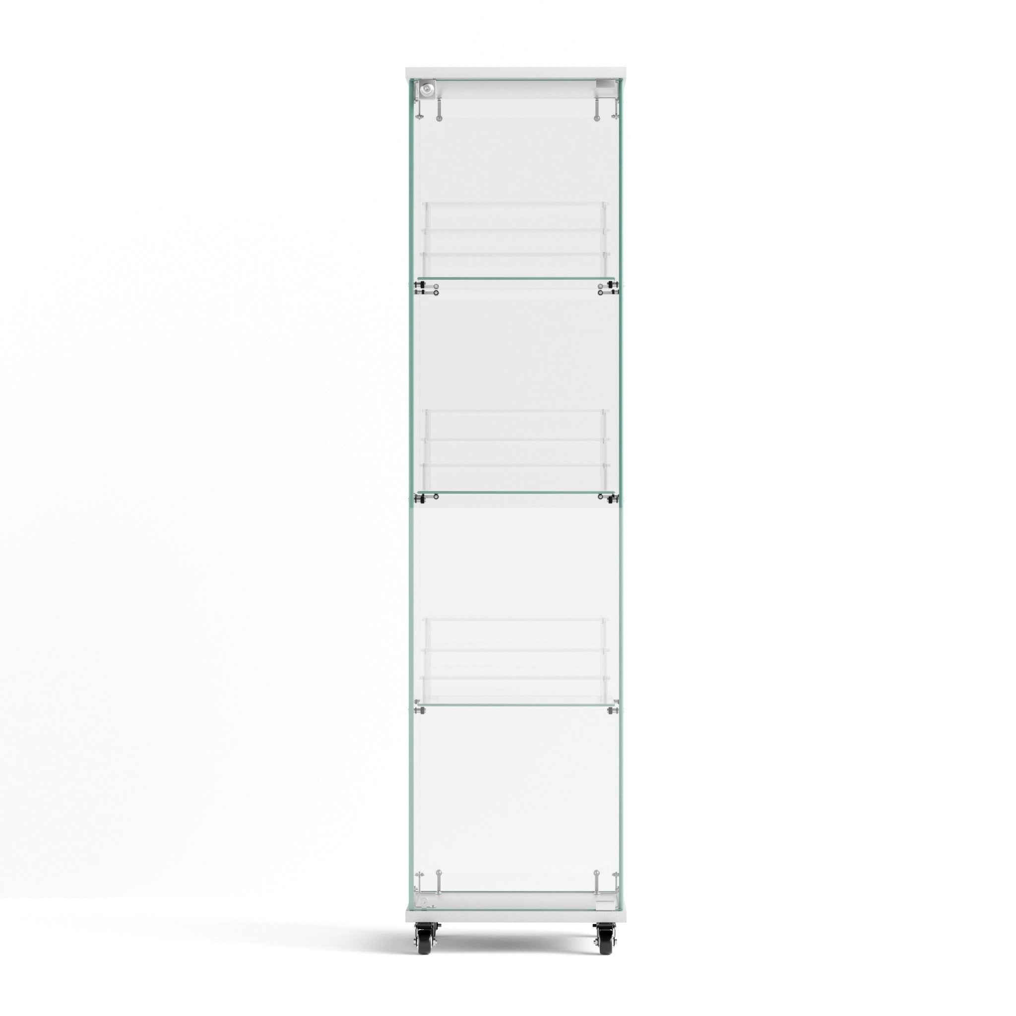 Four - layer double - door glass display cabinet（white）15.8'L x 14.2'W x 65.1'H - KiKiUMi