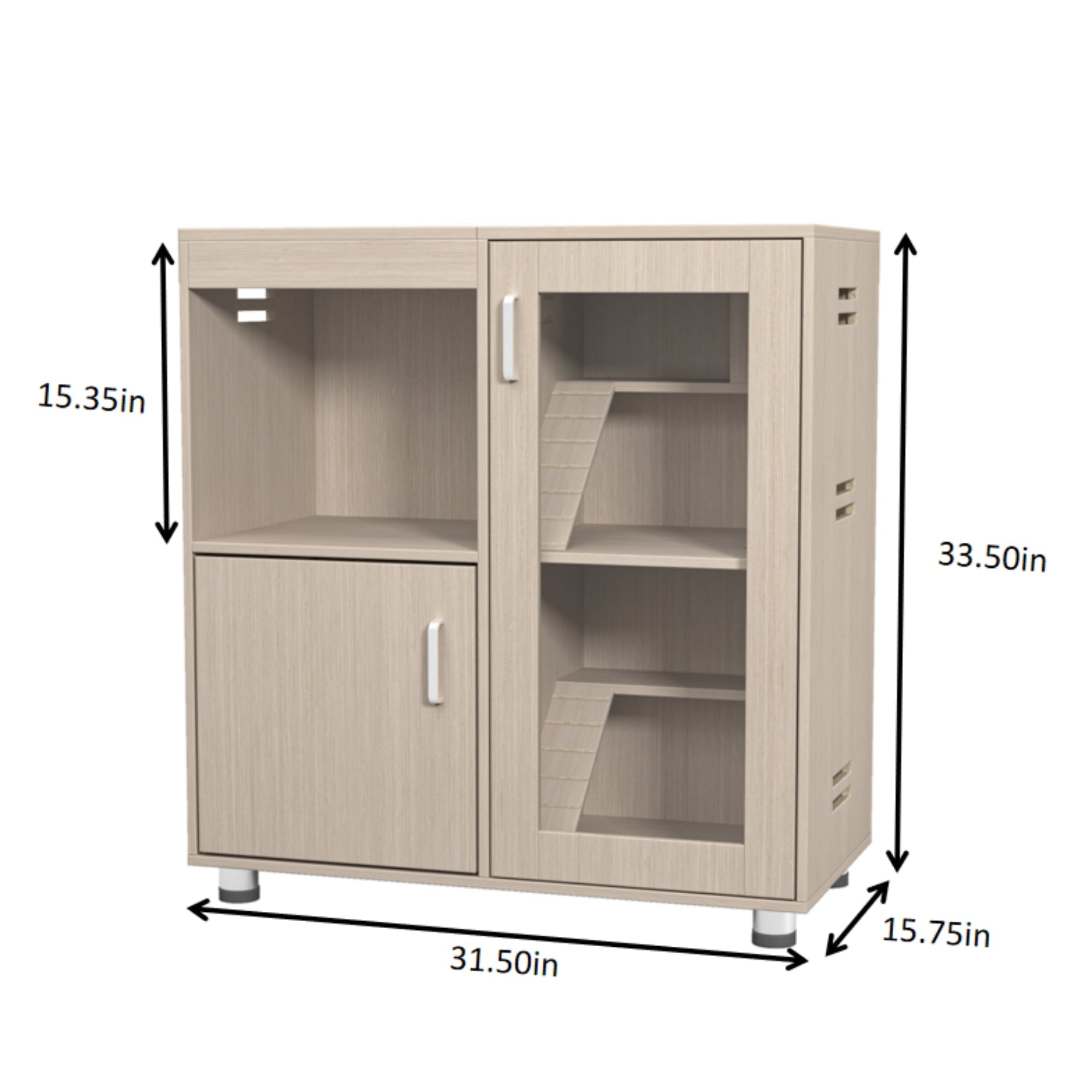 Four layers of wooden hamster, guinea pig and totoro cages with storage cabinets - KiKiUMi