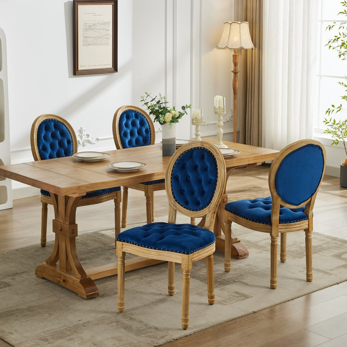 French vintage dining chairs(blue) - KiKiUMi