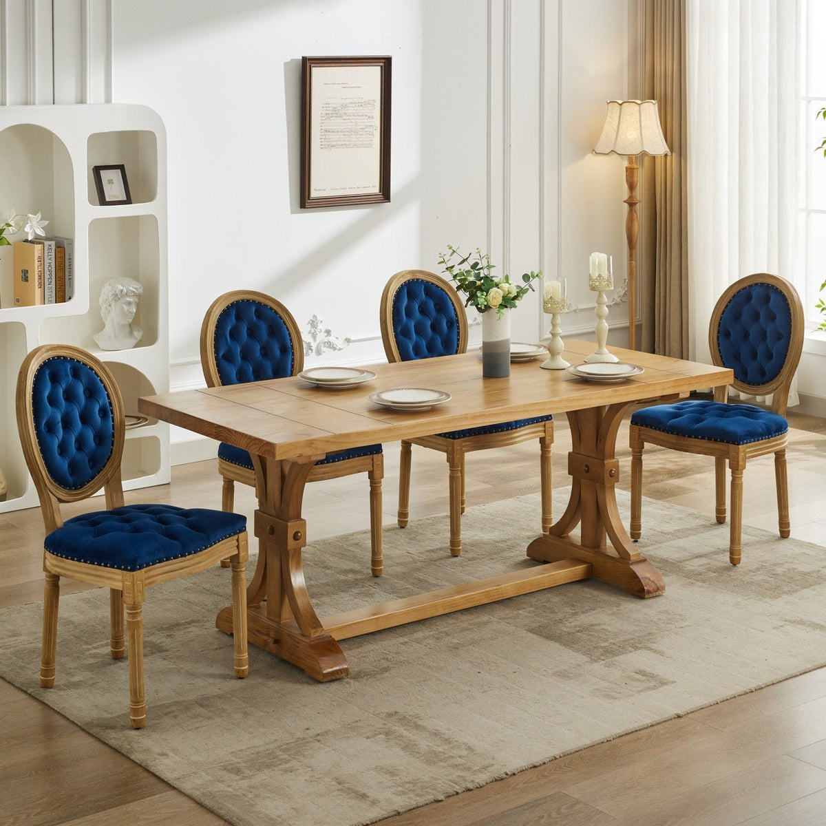 French vintage dining chairs(blue) - KiKiUMi
