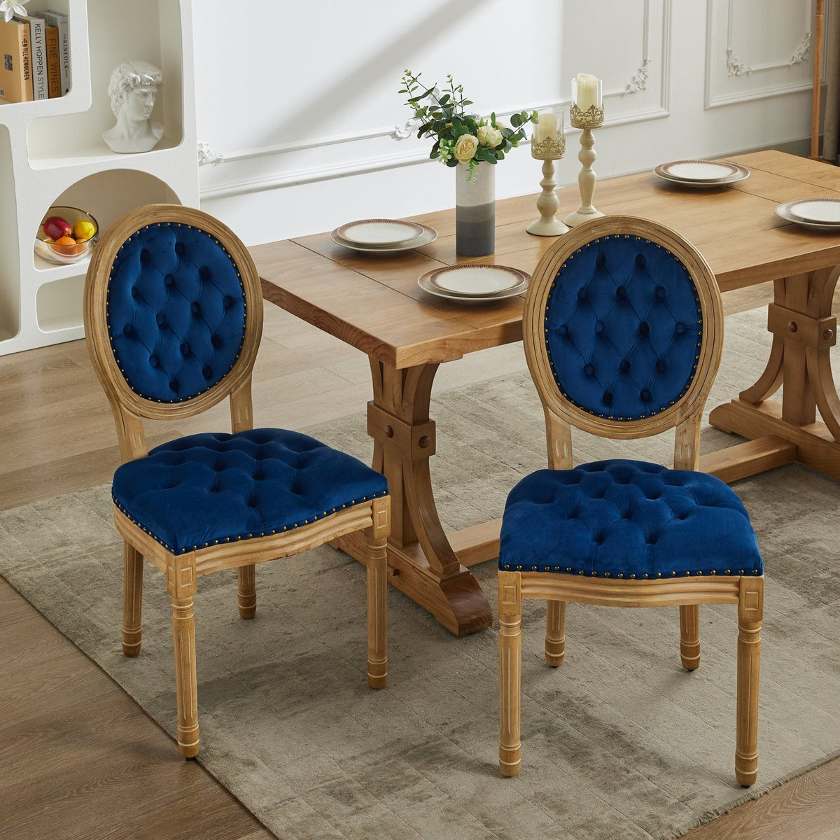 French vintage dining chairs(blue) - KiKiUMi