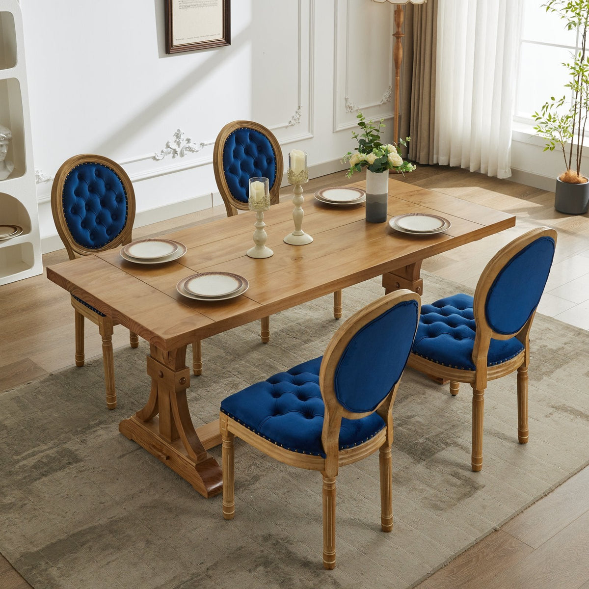 French vintage dining chairs(blue) - KiKiUMi