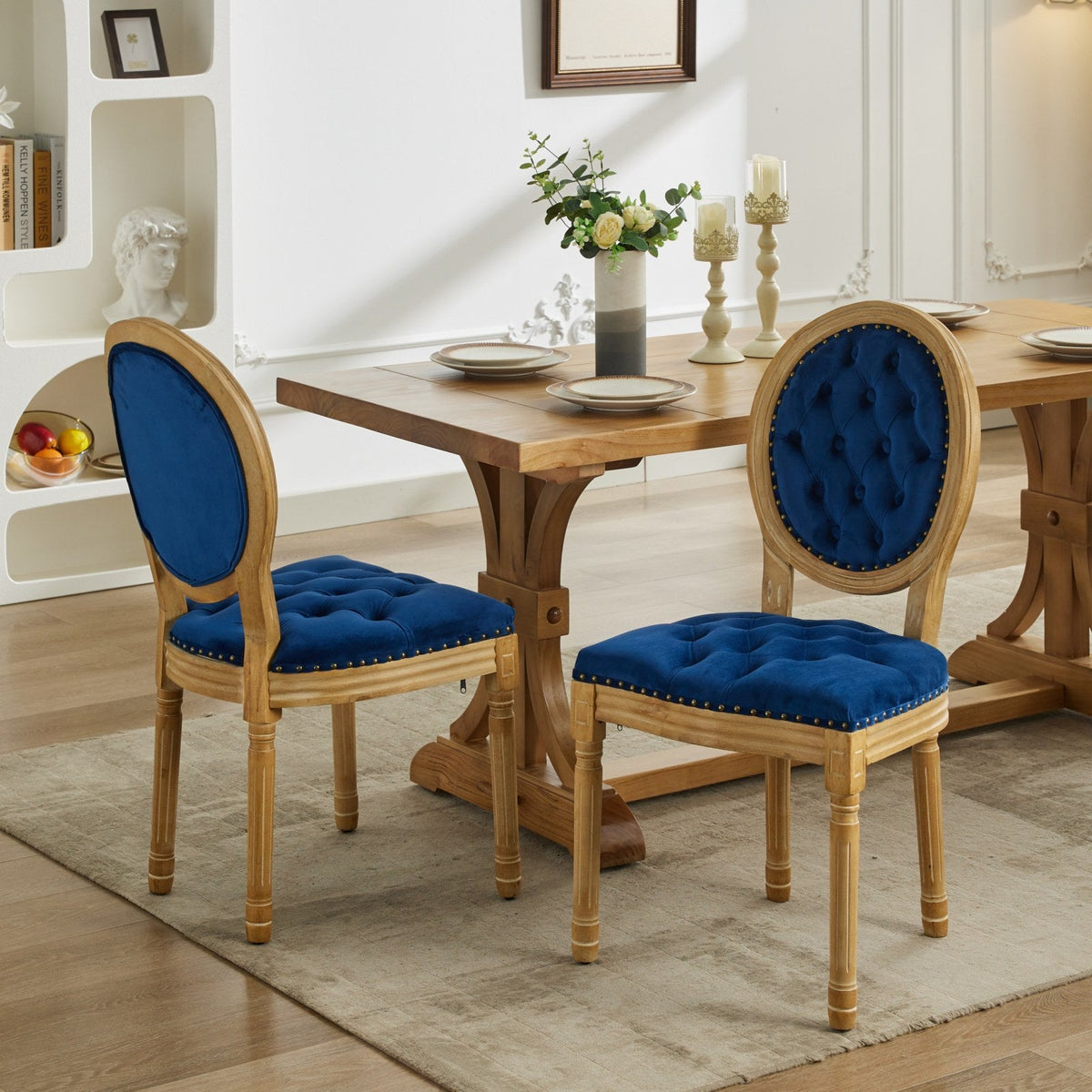 French vintage dining chairs(blue) - KiKiUMi