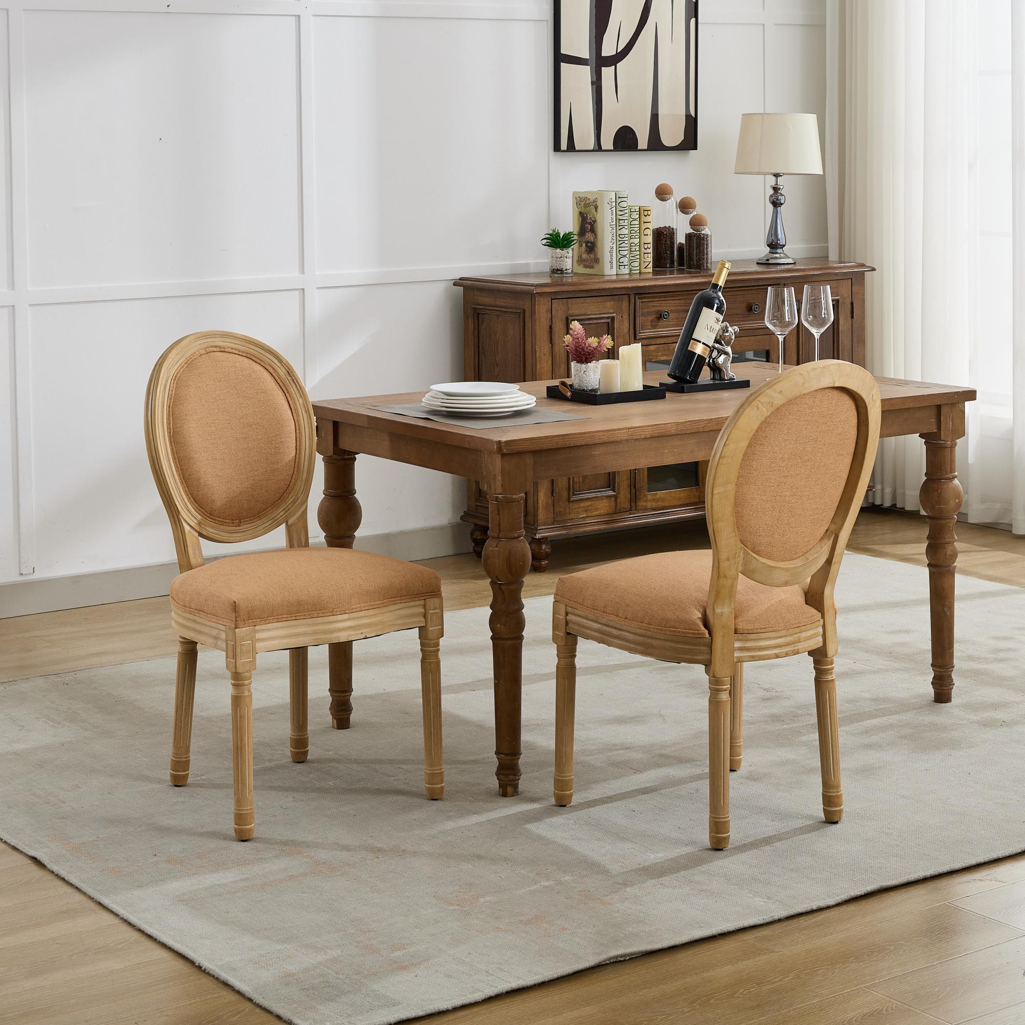 French vintage dining chairs(tan) - KiKiUMi