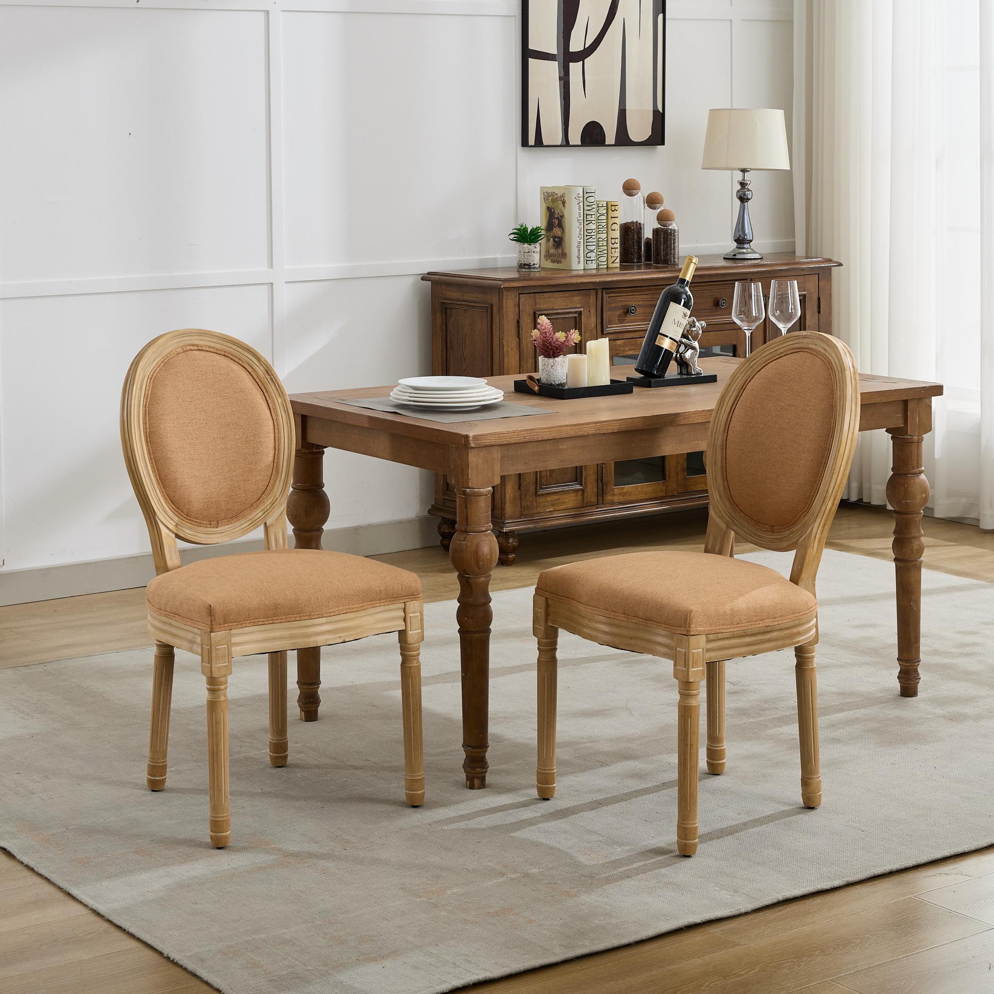 French vintage dining chairs(tan) - KiKiUMi
