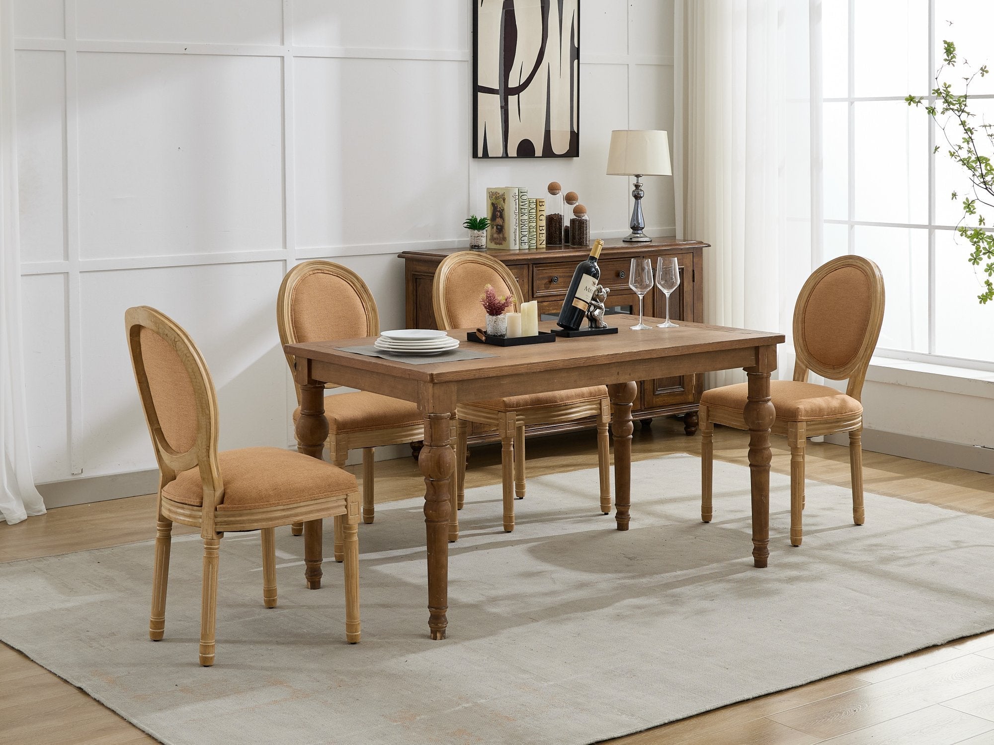 French vintage dining chairs(tan) - KiKiUMi