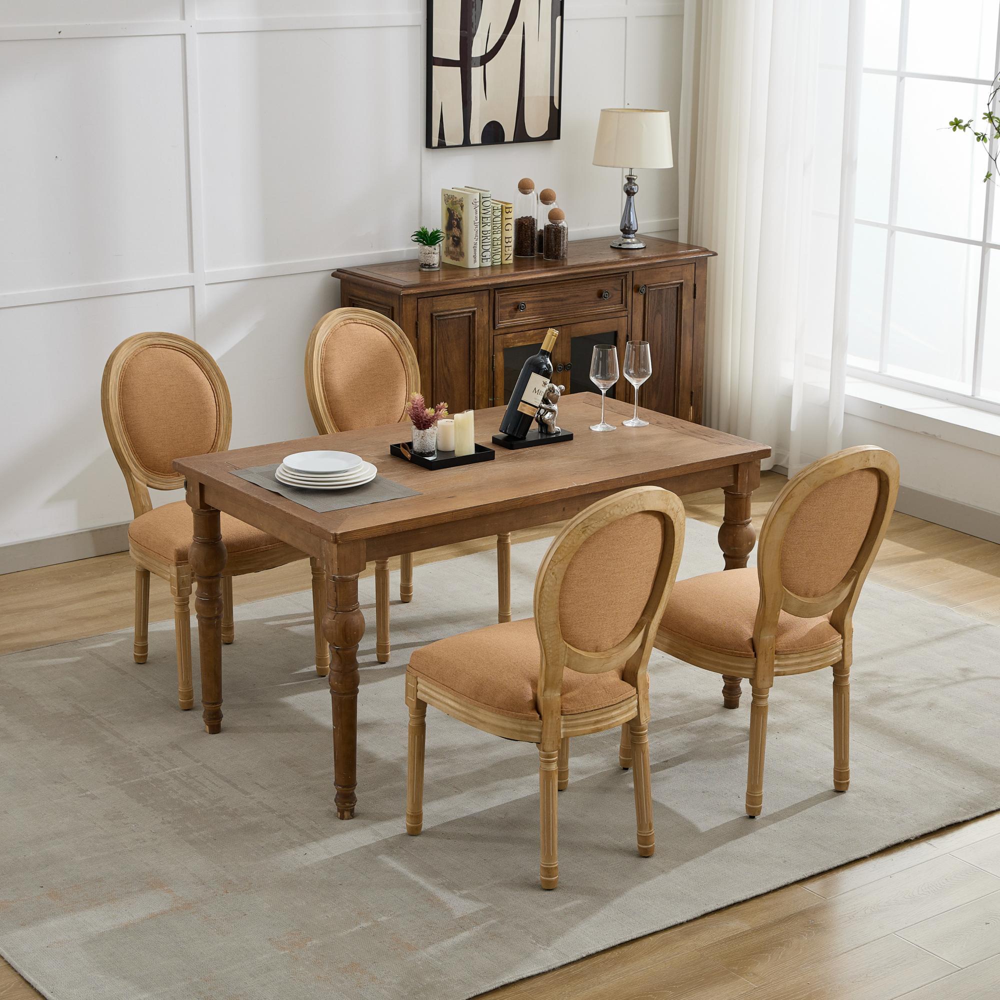 French vintage dining chairs(tan) - KiKiUMi