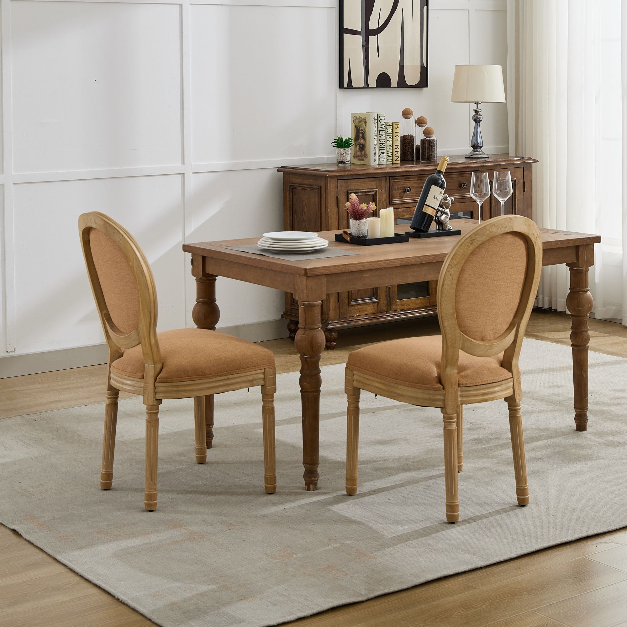 French vintage dining chairs(tan) - KiKiUMi