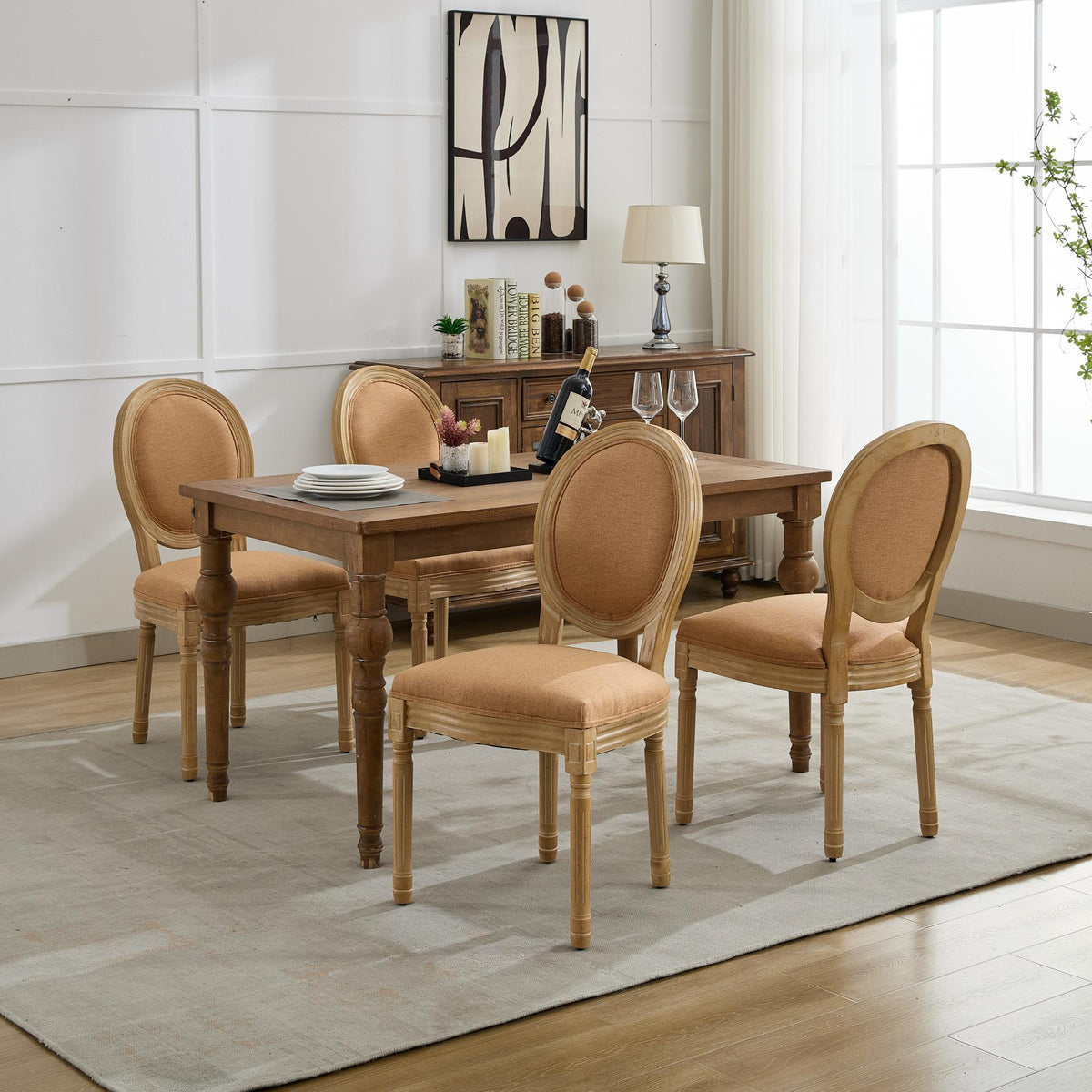 French vintage dining chairs(tan) - KiKiUMi