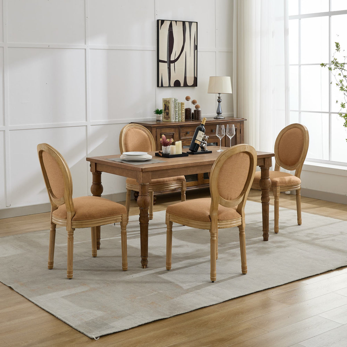 French vintage dining chairs(tan) - KiKiUMi