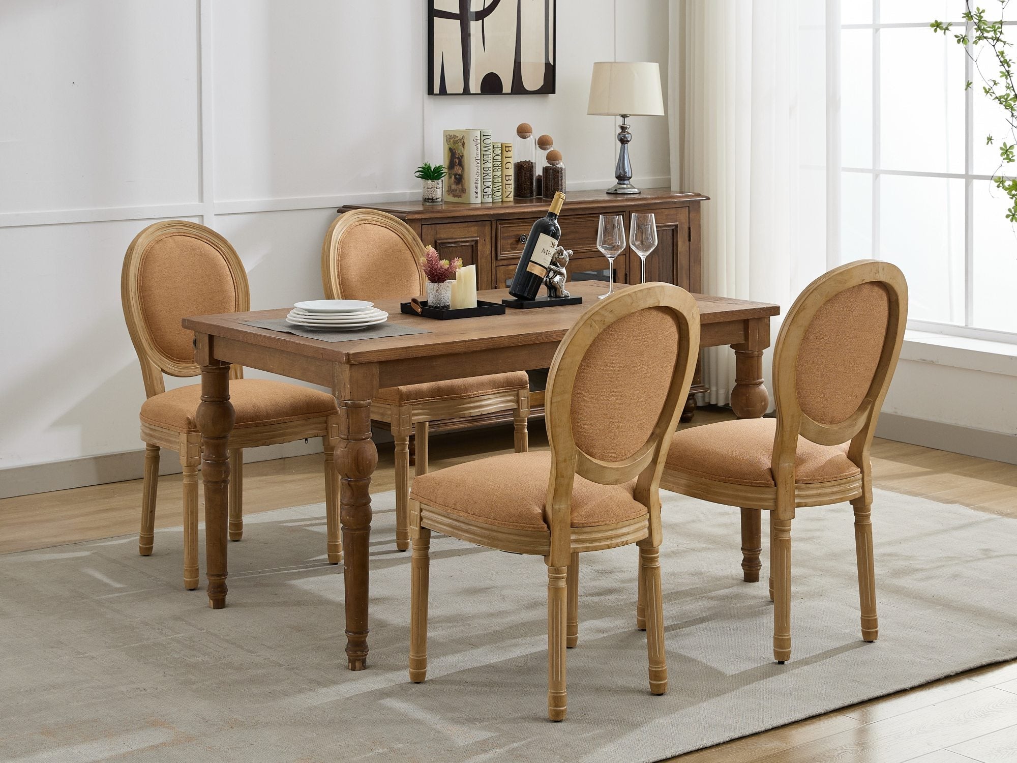 French vintage dining chairs(tan) - KiKiUMi