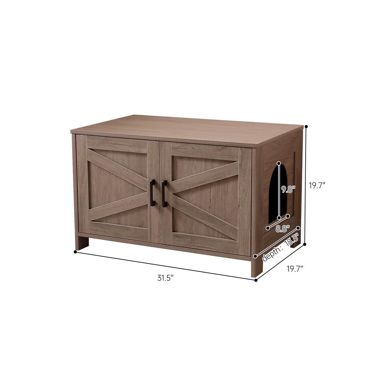 Grey wooden cat bathroom furniture - KiKiUMi