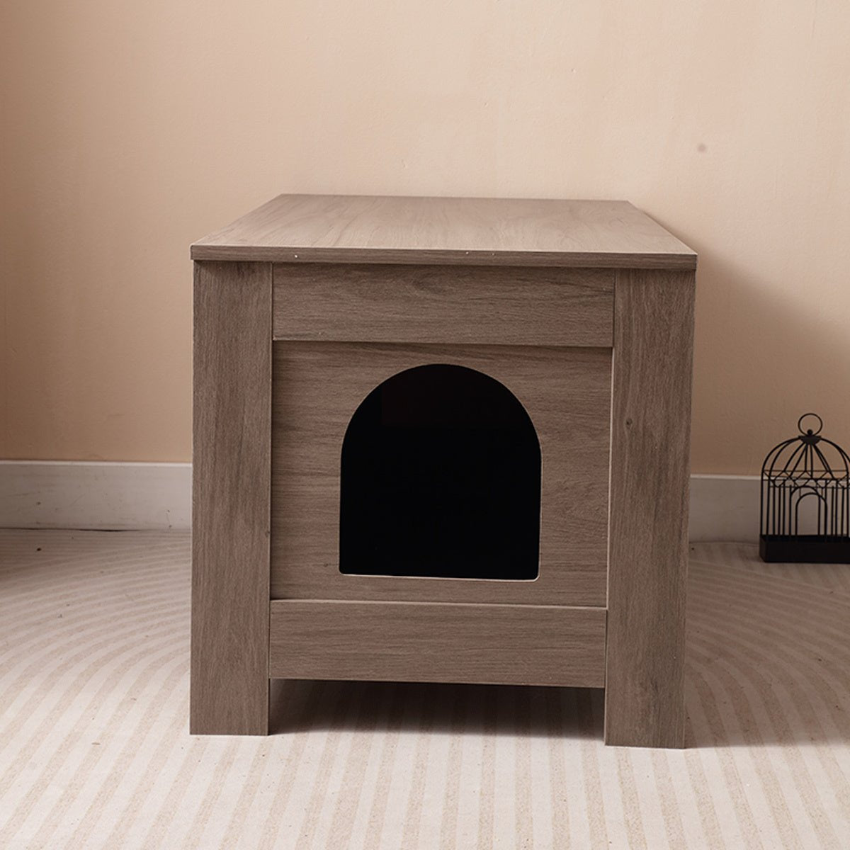 Grey wooden cat bathroom furniture - KiKiUMi