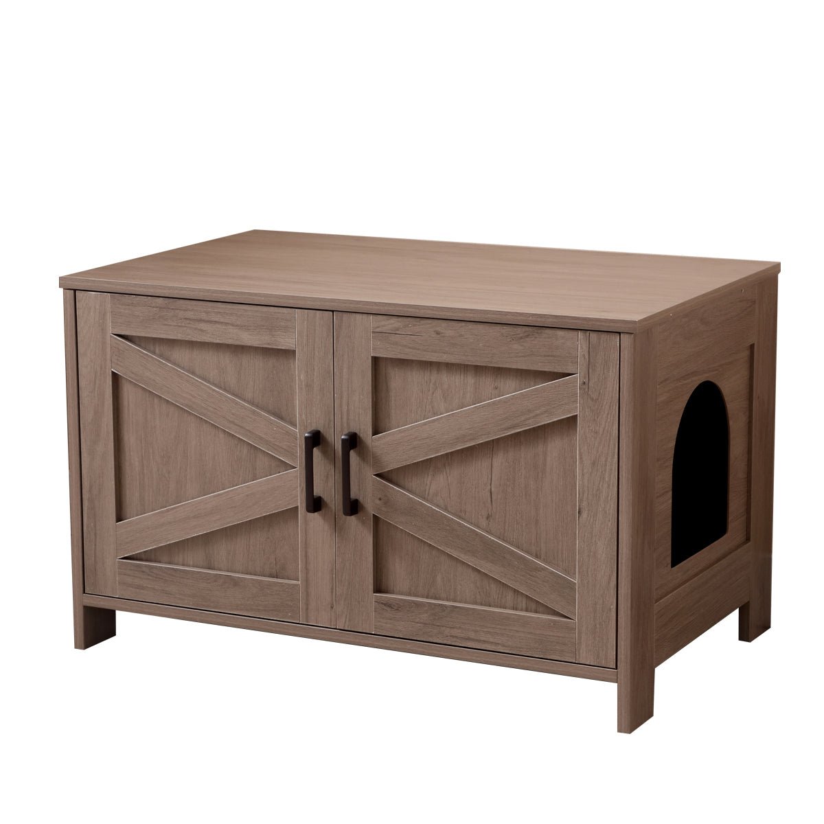 Grey wooden cat bathroom furniture - KiKiUMi