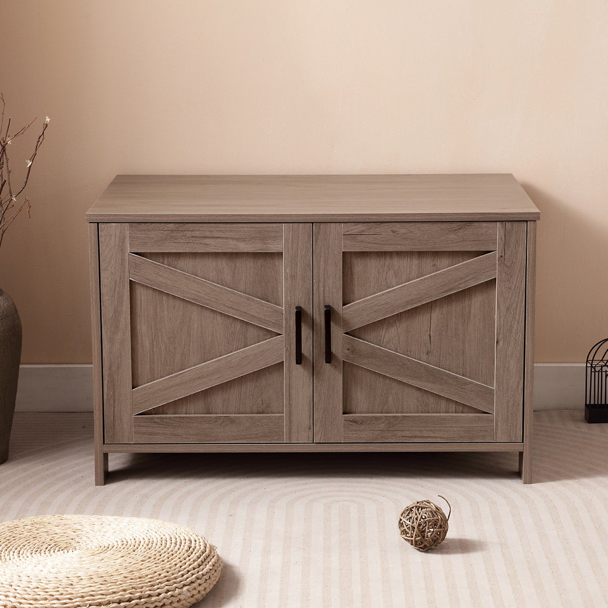 Grey wooden cat bathroom furniture - KiKiUMi