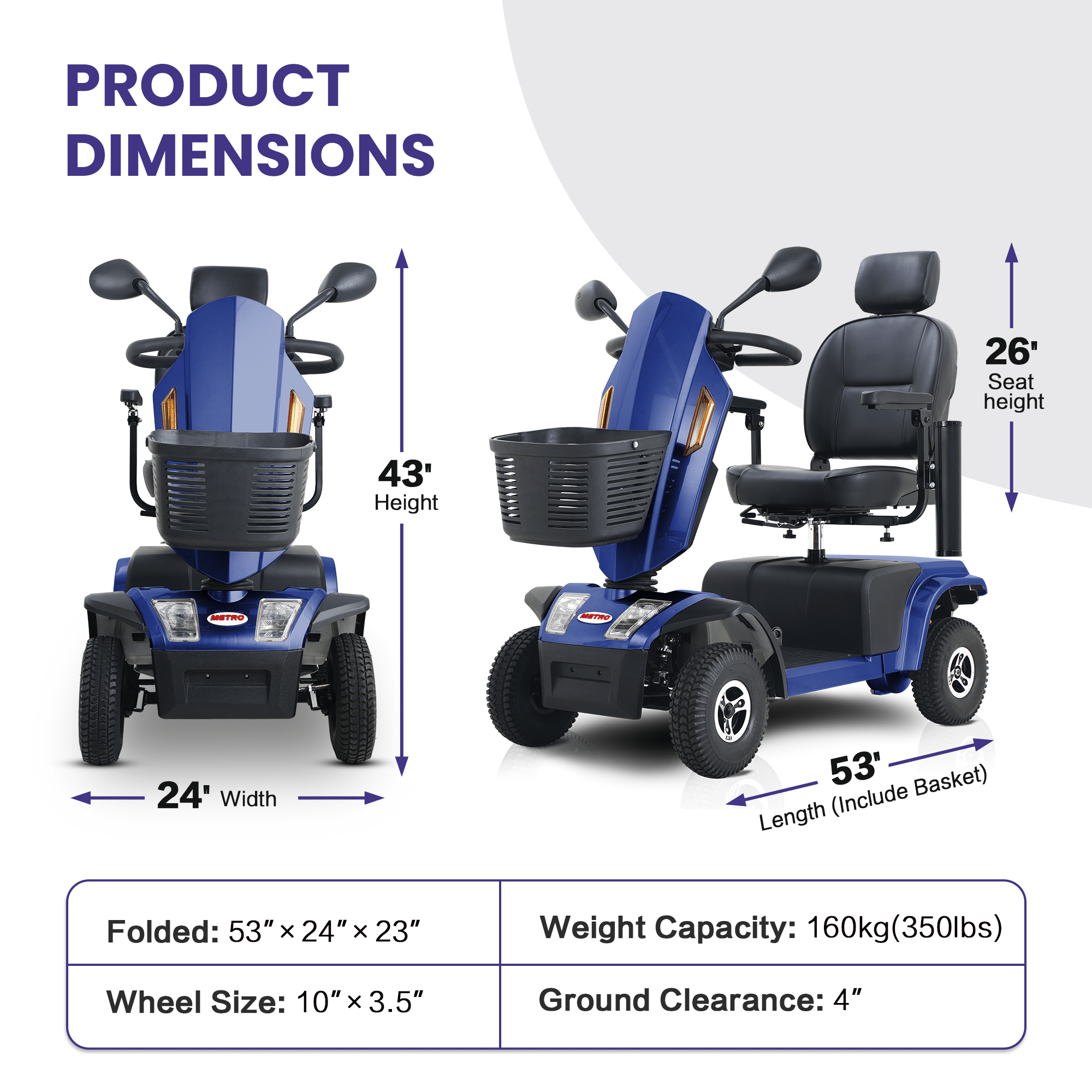 Heavy - duty electric scooters（blue） - KiKiUMi
