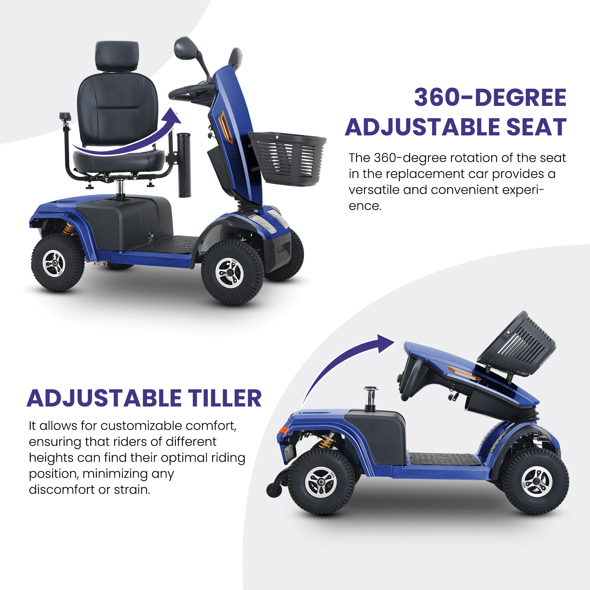 Heavy - duty electric scooters（blue） - KiKiUMi