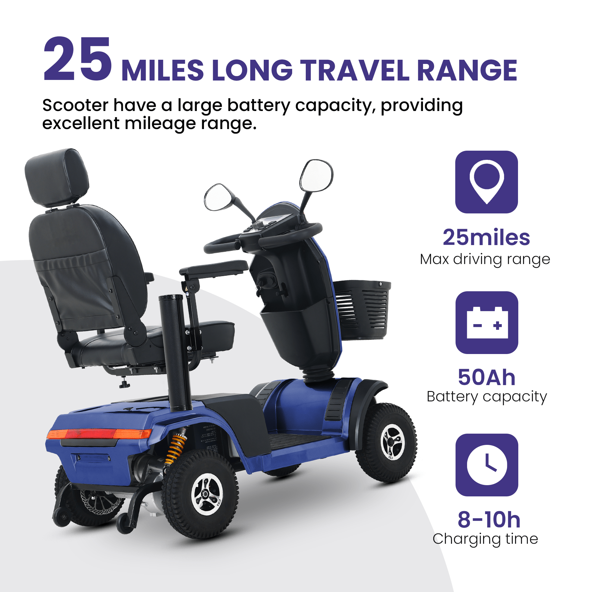 Heavy - duty electric scooters（blue） - KiKiUMi