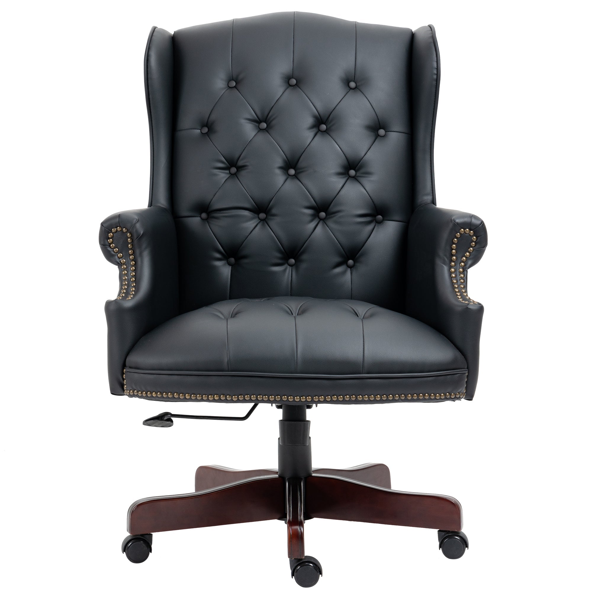 High - backrest PU leather executive office chair(Black PU) - KiKiUMi