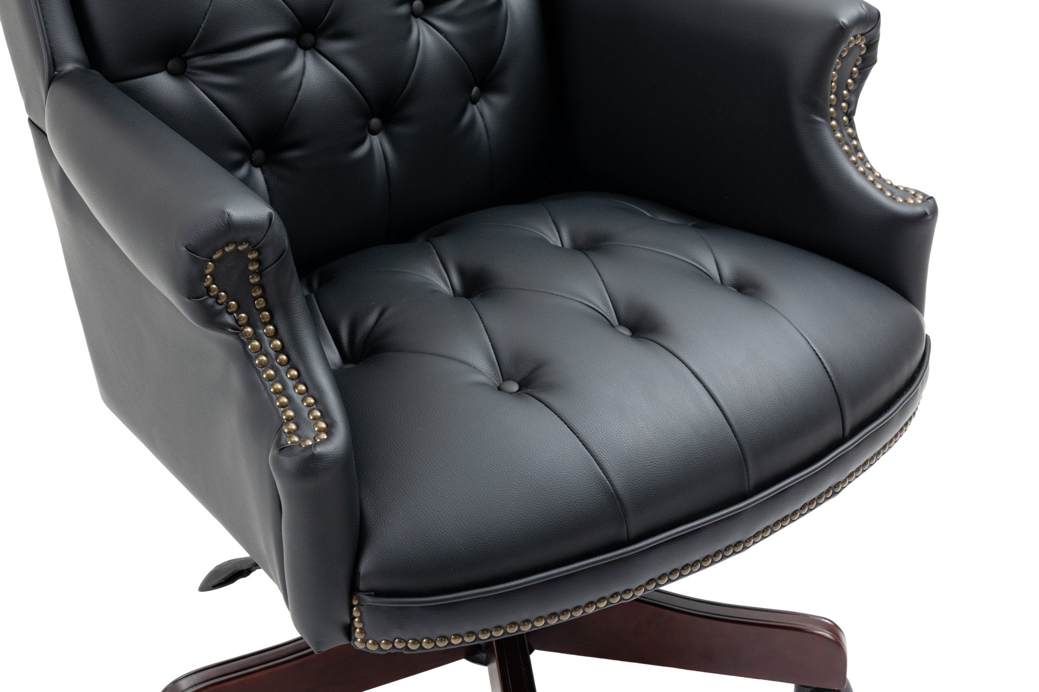 High - backrest PU leather executive office chair(Black PU) - KiKiUMi