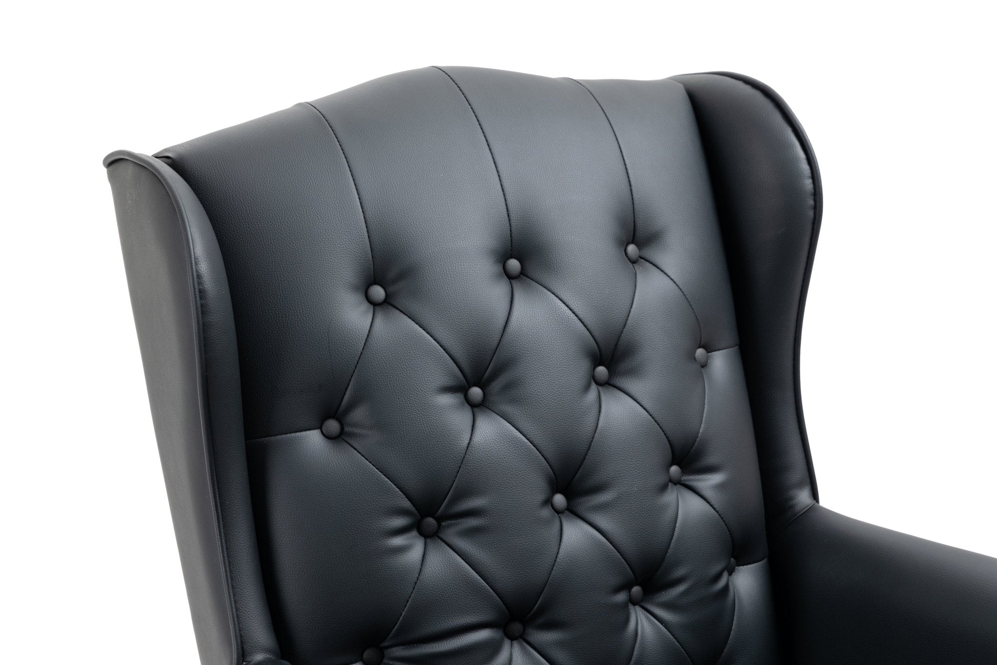 High - backrest PU leather executive office chair(Black PU) - KiKiUMi
